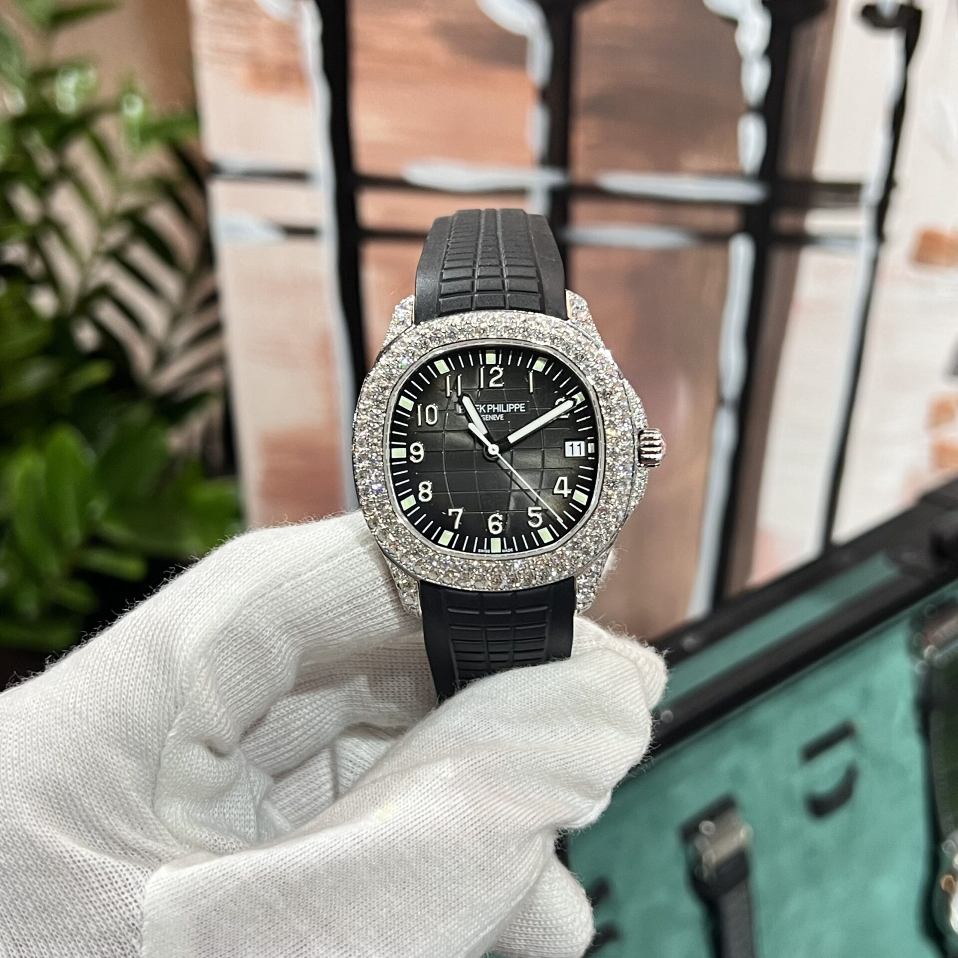 Patek Philippe Aquanaut 5167 With Diamond Natural Rubber Strap 40mm Super Clone - Image 3