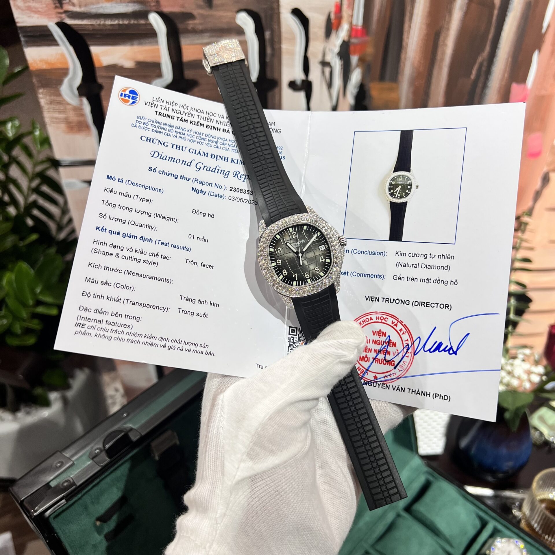 Patek Philippe Aquanaut 5167 With Diamond Natural Rubber Strap 40mm Super Clone