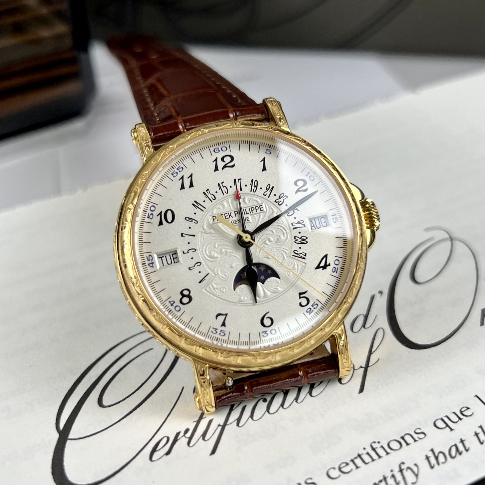 Patek Philippe Super Clone Watch Grand Complications 5160R Leather Strap 38mm - Image 3