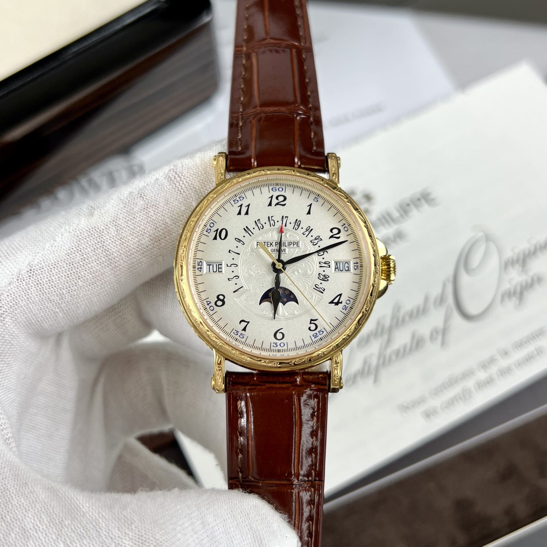 Patek Philippe Super Clone Watch Grand Complications 5160R Leather Strap 38mm