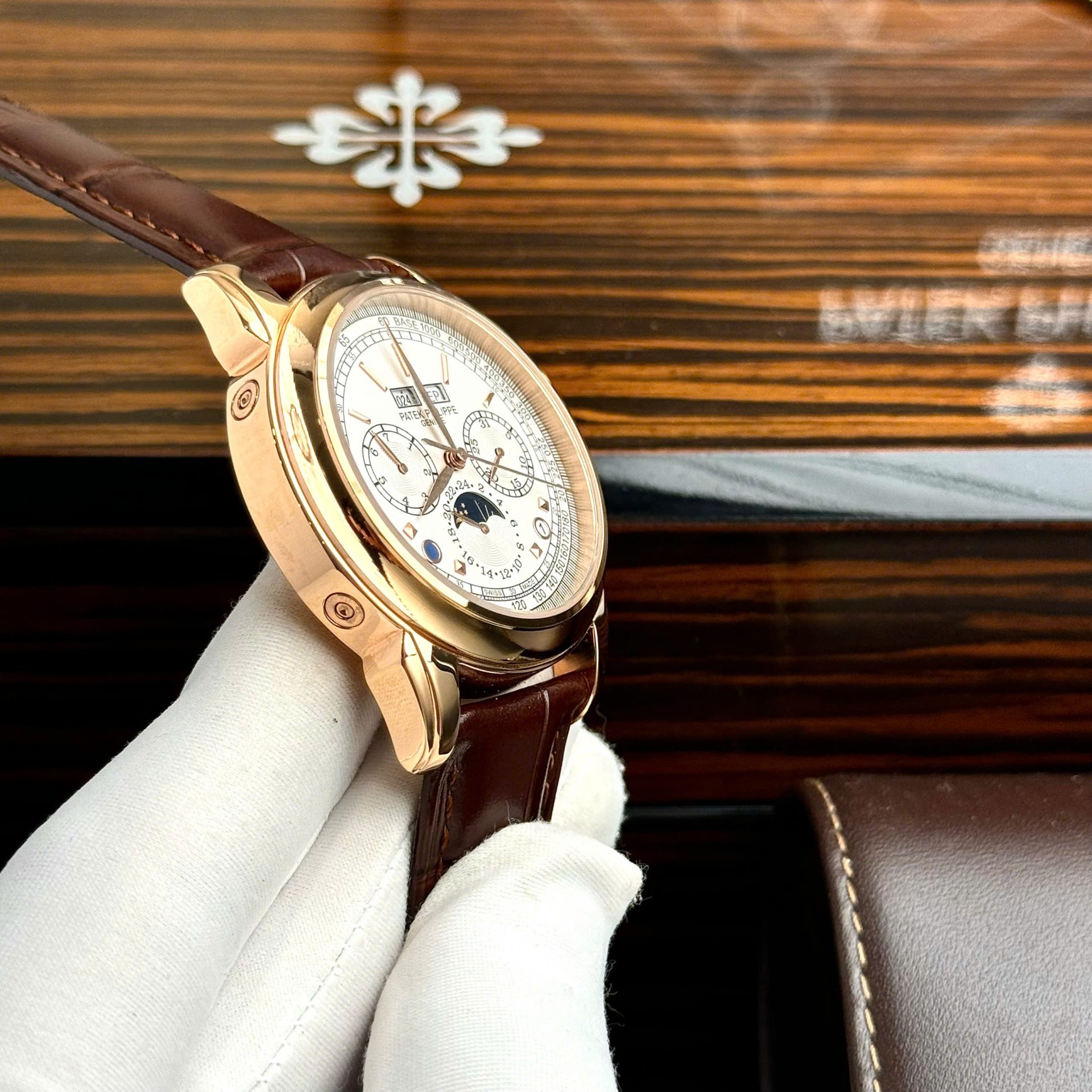 Patek Philippe Grand Complications 5270 Super Clone Watches White Dial Leather Strap 41mm - Image 5