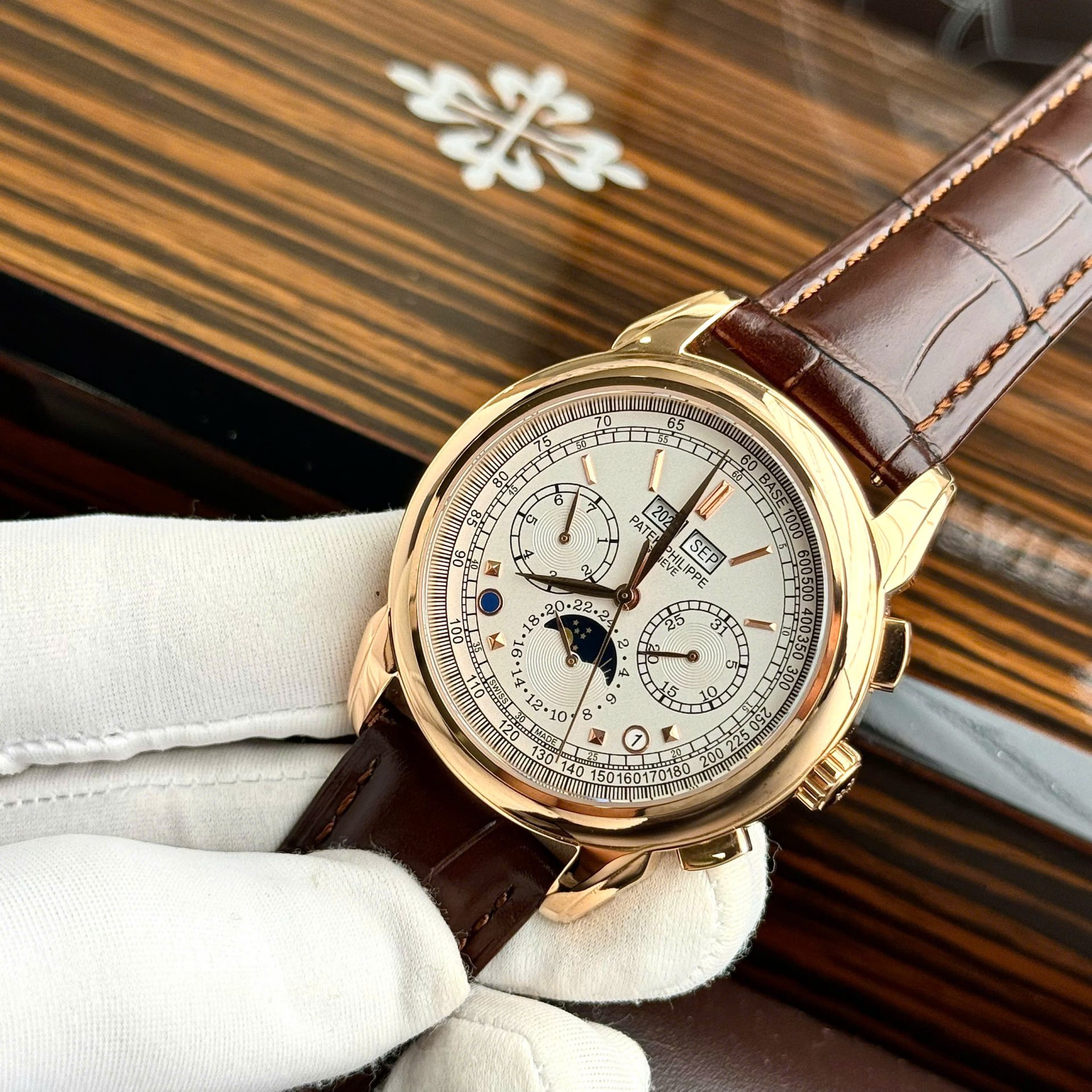 Patek Philippe Grand Complications 5270 Super Clone Watches White Dial Leather Strap 41mm - Image 3