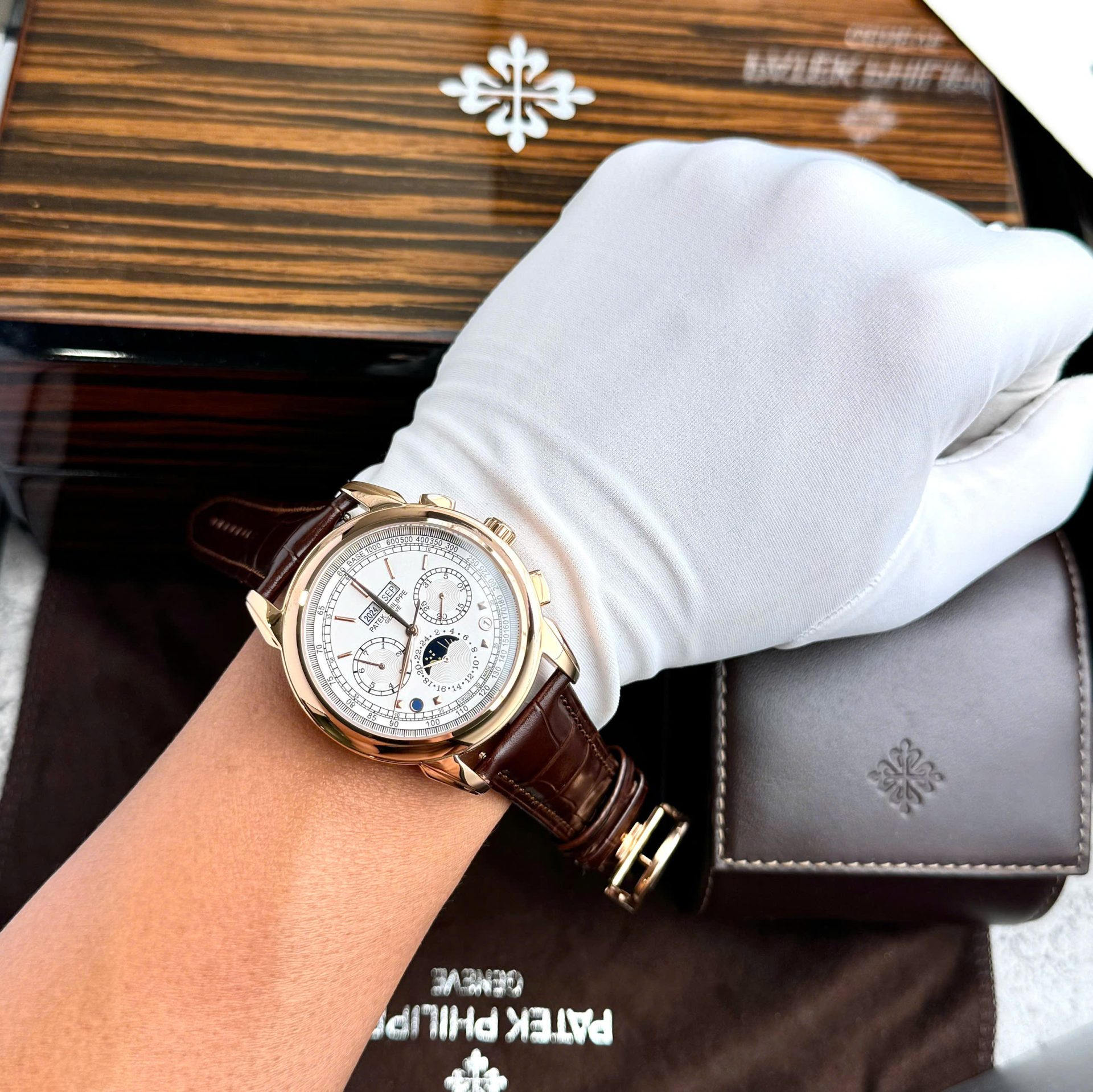 Patek Philippe Grand Complications 5270 Super Clone Watches White Dial Leather Strap 41mm - Image 8