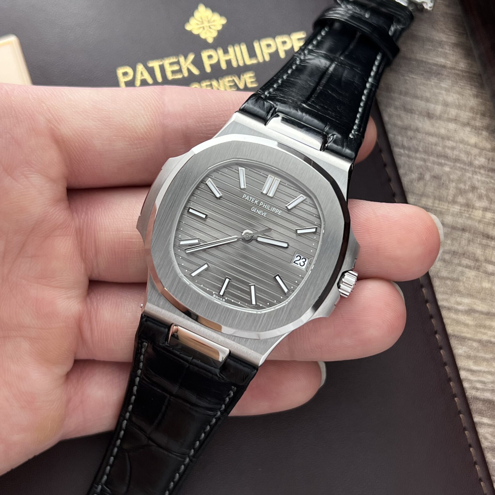 Patek Philippe Nautilus 5711 Super Clone Watch Gray Dial 3K 40mm - Image 3