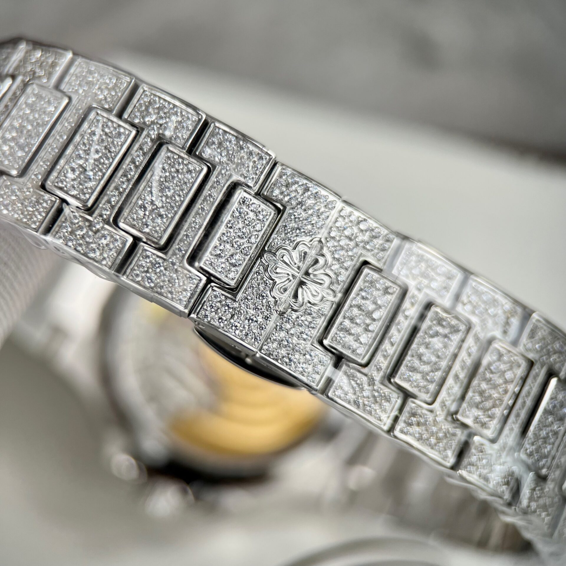 Patek Philippe Nautilus 7118 Full Diamond Super Clone Watch 35.2mm - Image 11