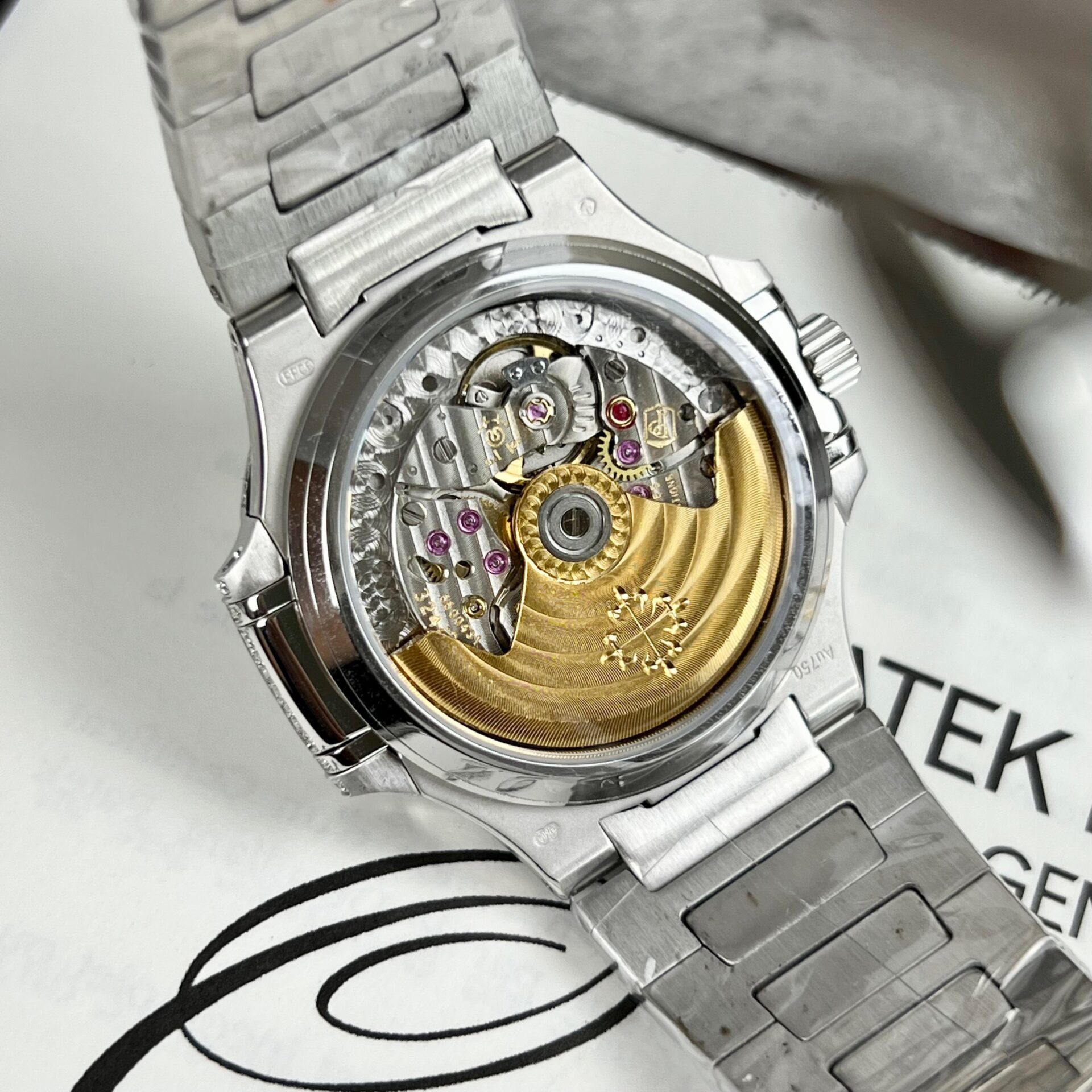 Patek Philippe Nautilus 7118 Full Diamond Super Clone Watch 35.2mm - Image 9