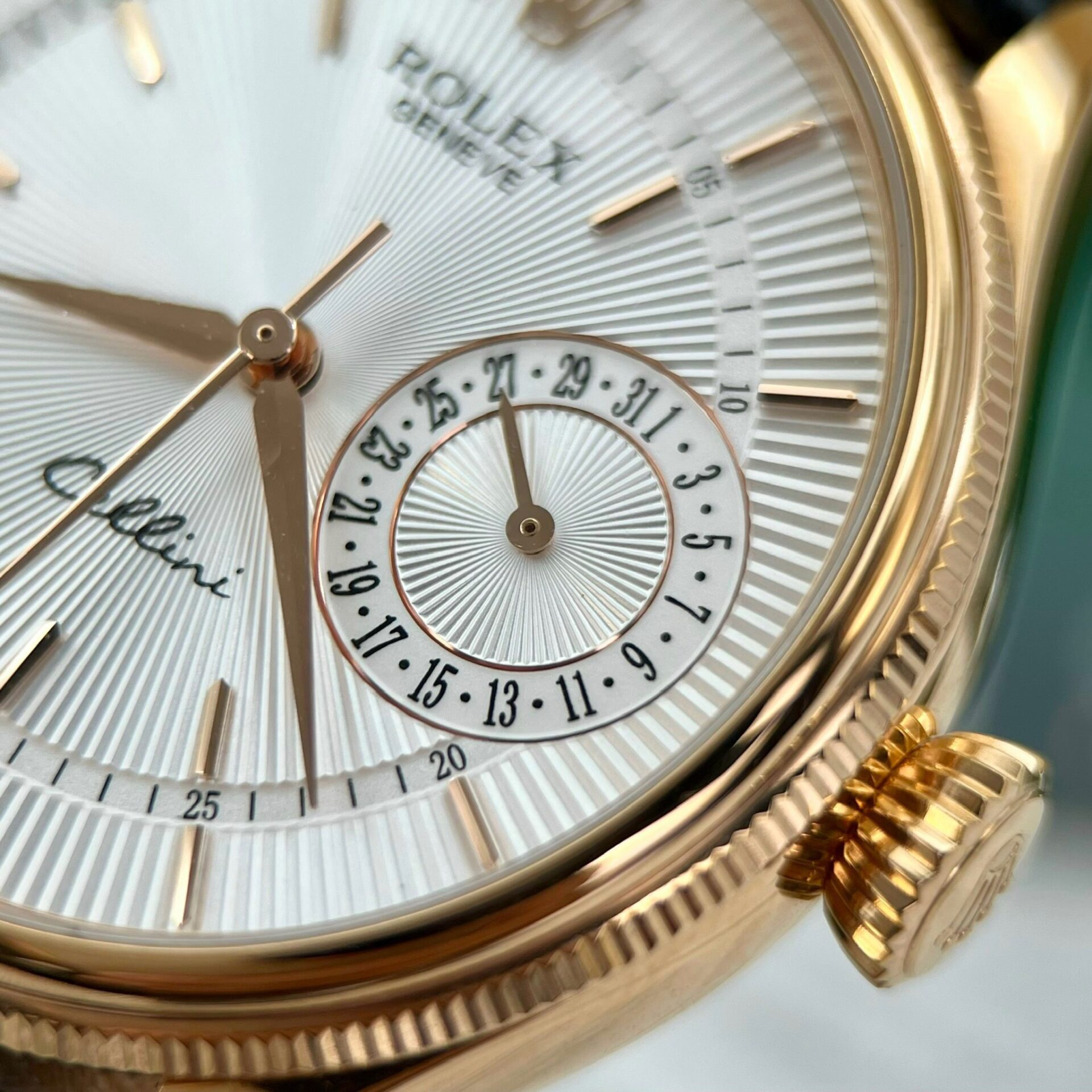 Rolex Cellini Date 50515 Gold Wrapped Super Clone Watch Leather Strap 39mm - Image 7