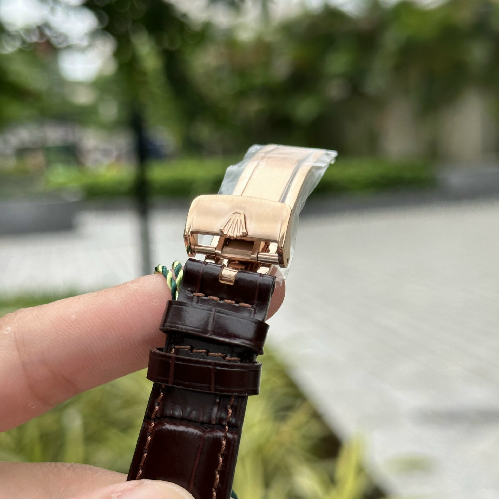 Rolex Super Clone 1:1 Watch Cellini Moonphase 50535 Leather Strap 39mm - Image 7