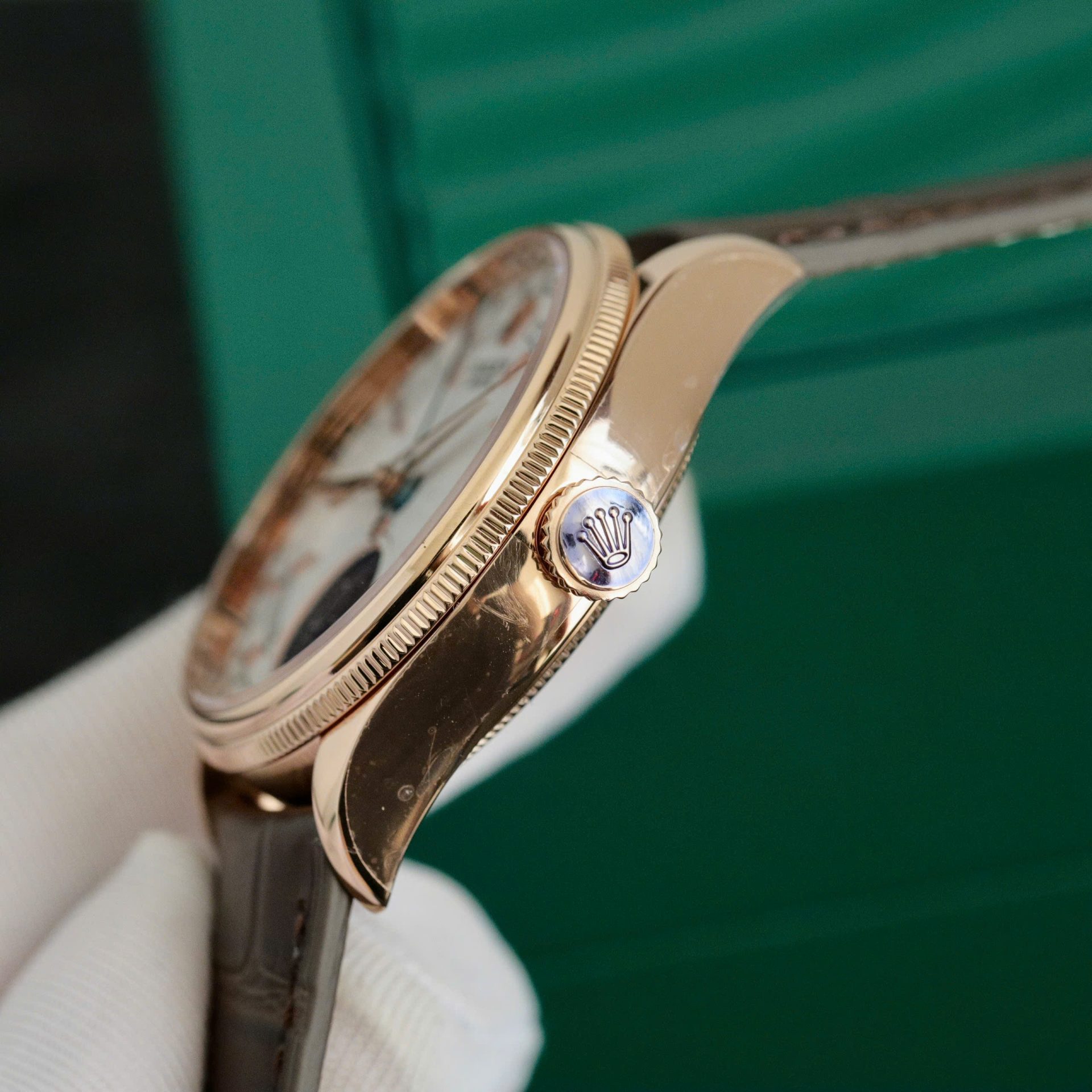 Rolex Cellini Moonphase 50535 Super Clone Watch Leather Strap 39mm - Image 7