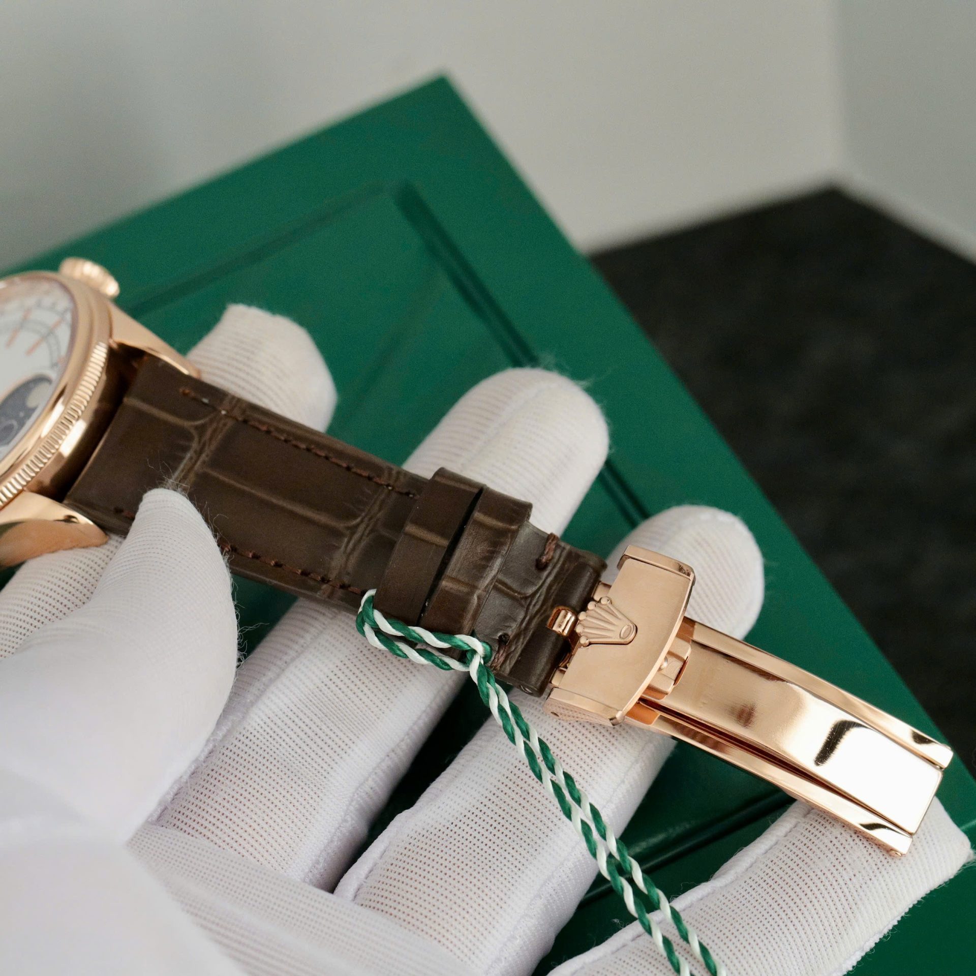 Rolex Cellini Moonphase 50535 Super Clone Watch Leather Strap 39mm - Image 9