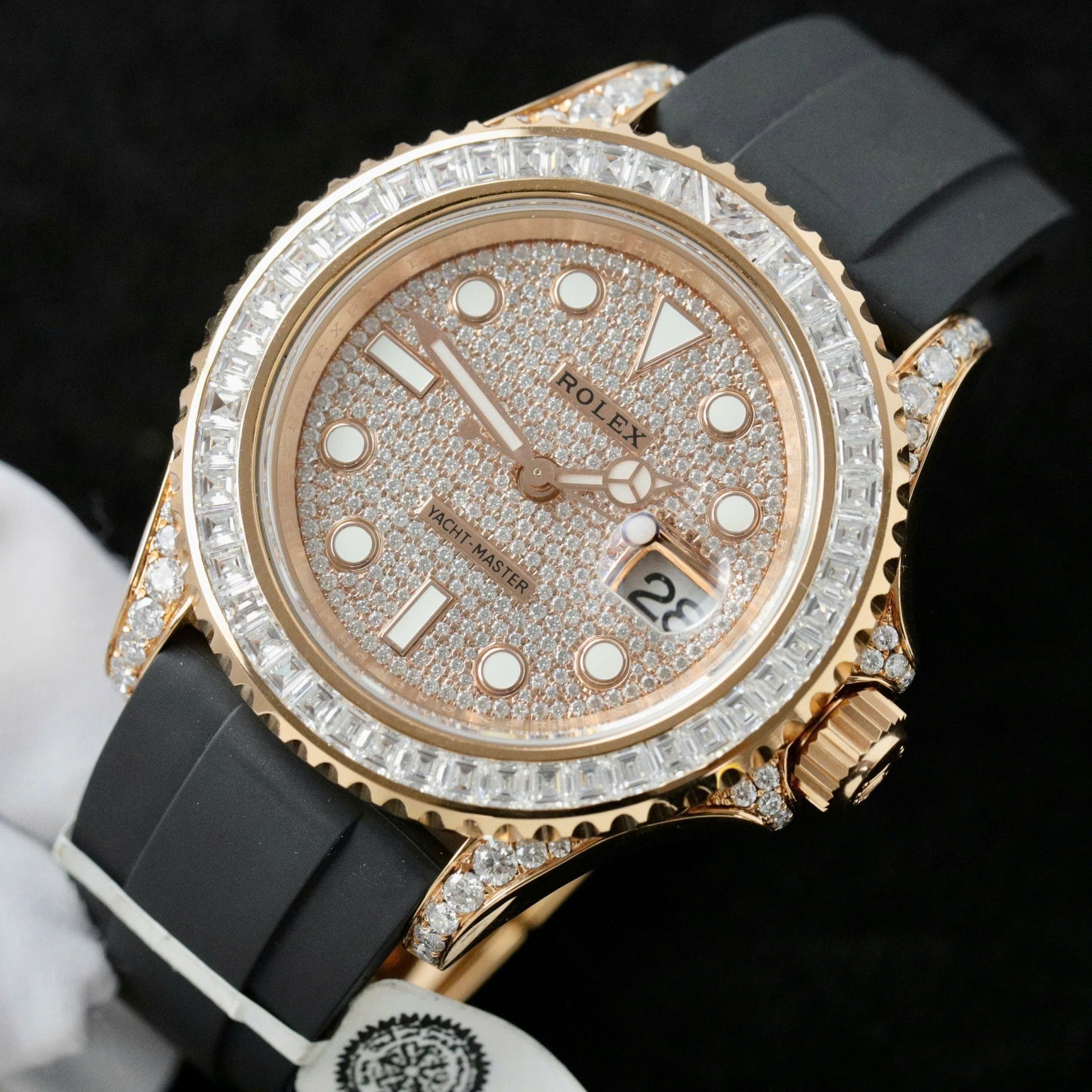 Rolex Yacht-Master Super Clone Gold Wrapped + Moissanite Diamonds Hong Kong 40mm - Image 3