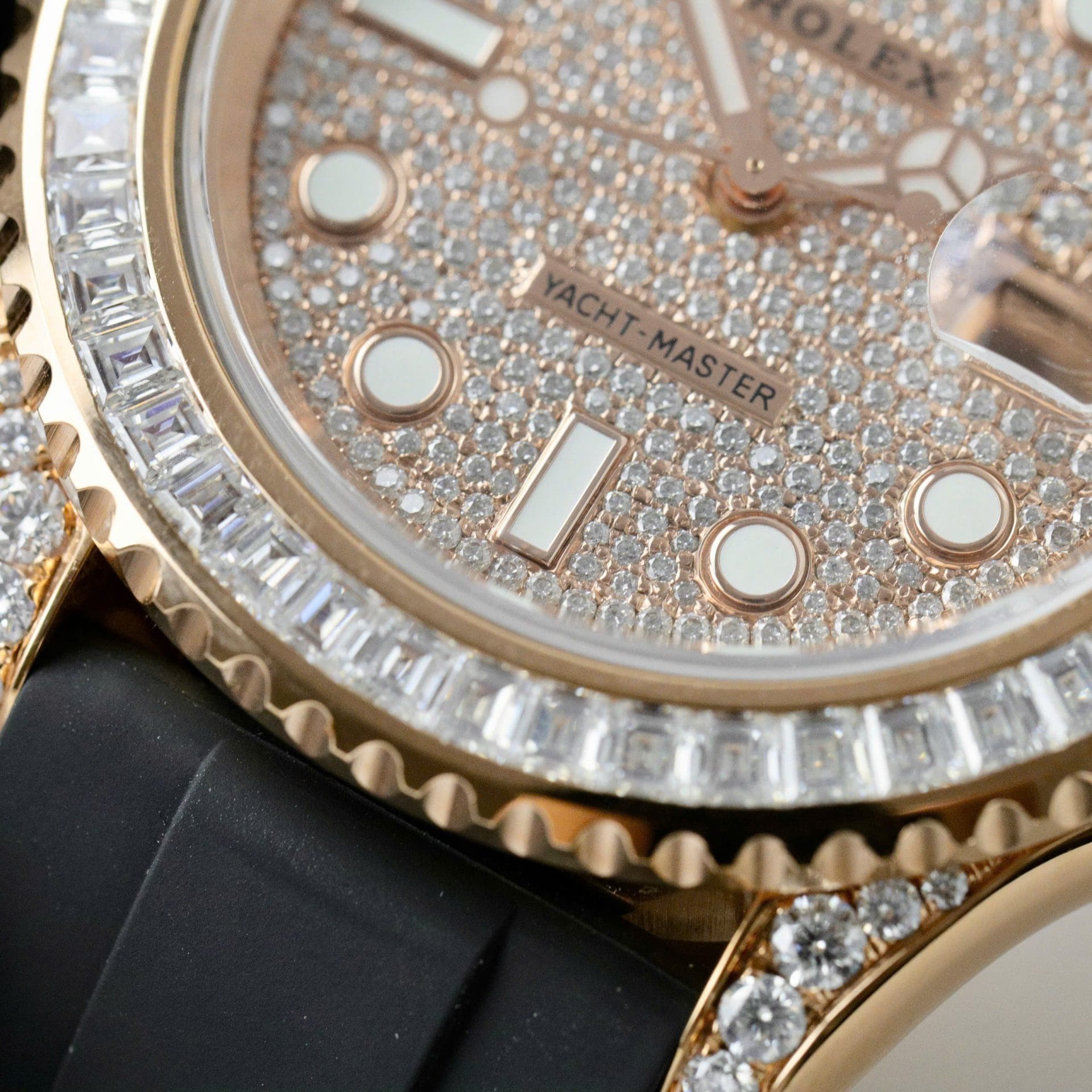 Rolex Yacht-Master Super Clone Gold Wrapped + Moissanite Diamonds Hong Kong 40mm - Image 8