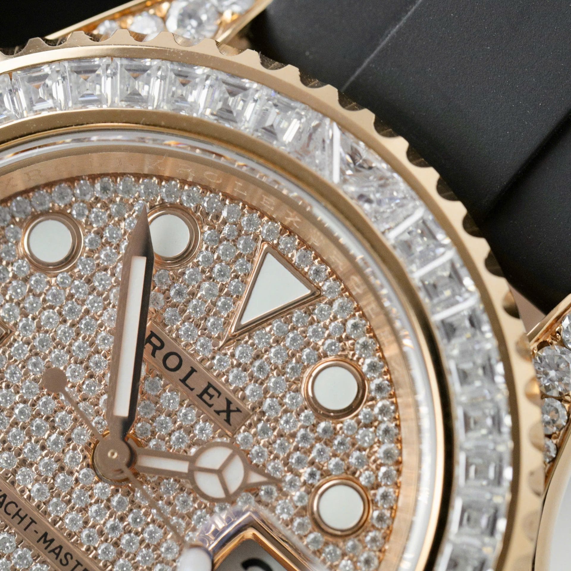Rolex Yacht-Master Super Clone Gold Wrapped + Moissanite Diamonds Hong Kong 40mm - Image 6