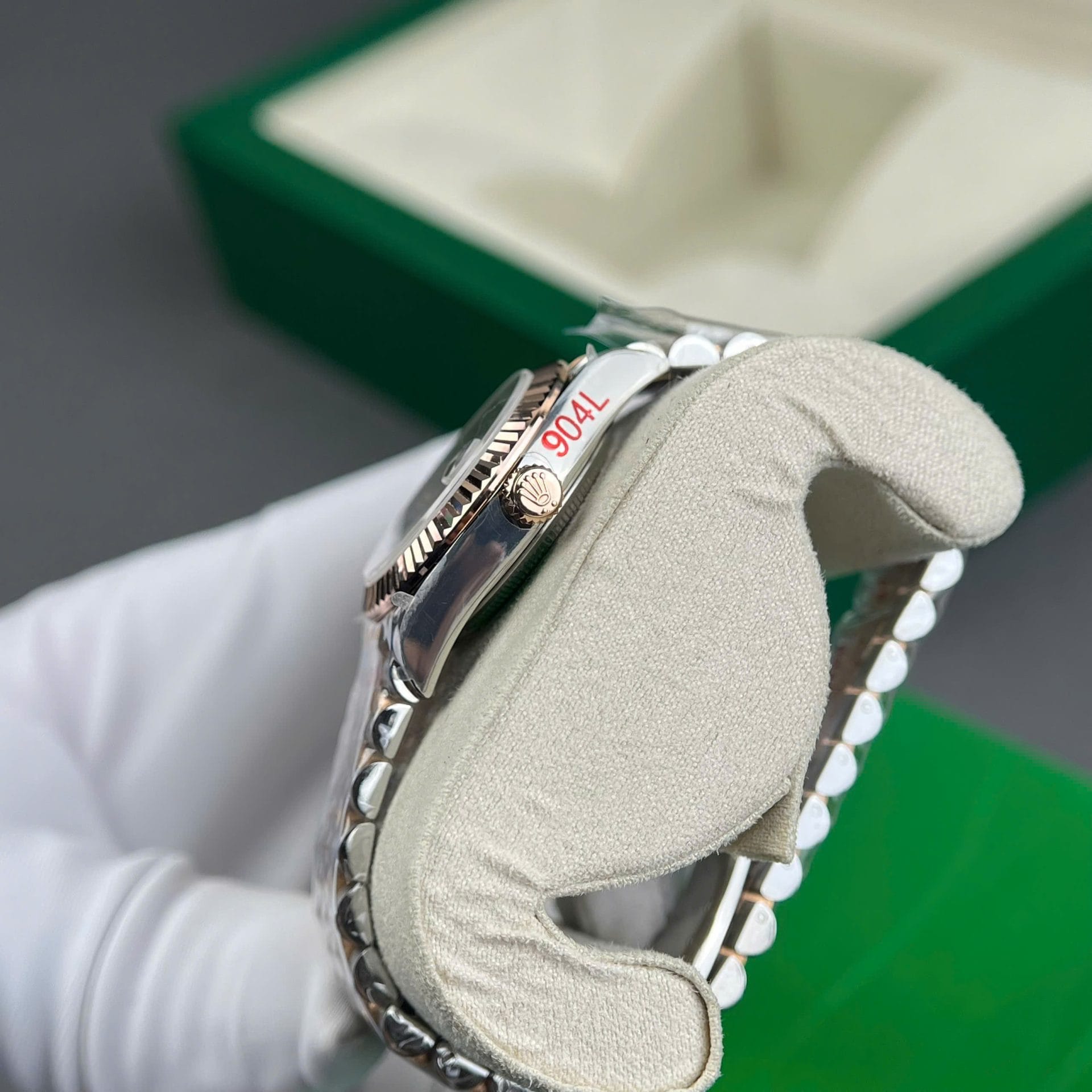 Rolex DateJust Super Clone Watch Gold Wrapped + MOP Dial Natural Diamond Markers GM Factory 31mm - Image 8