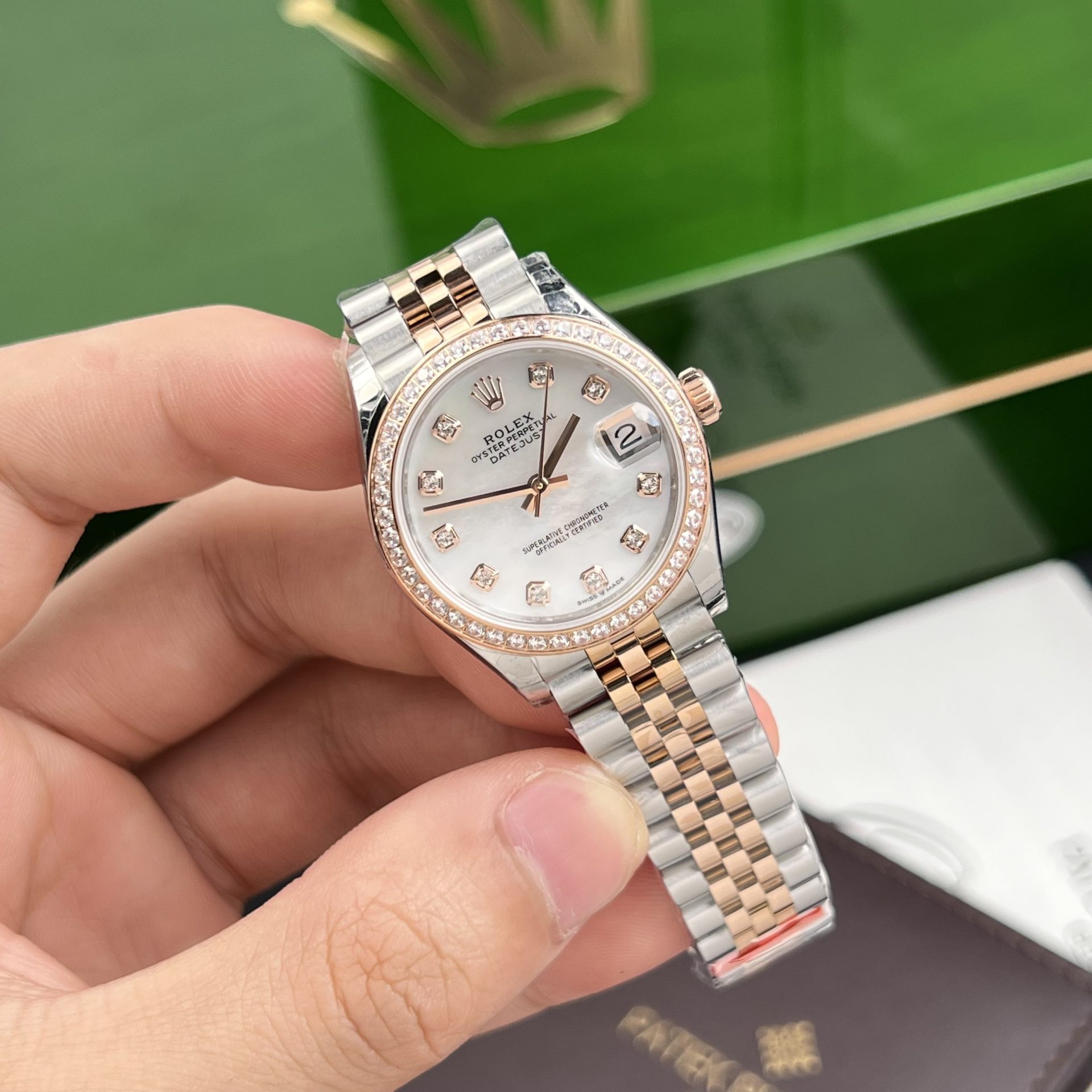Rolex Super Clone Watch DateJust Mother Of Pearl Dial EW Factory 31mm - Image 2