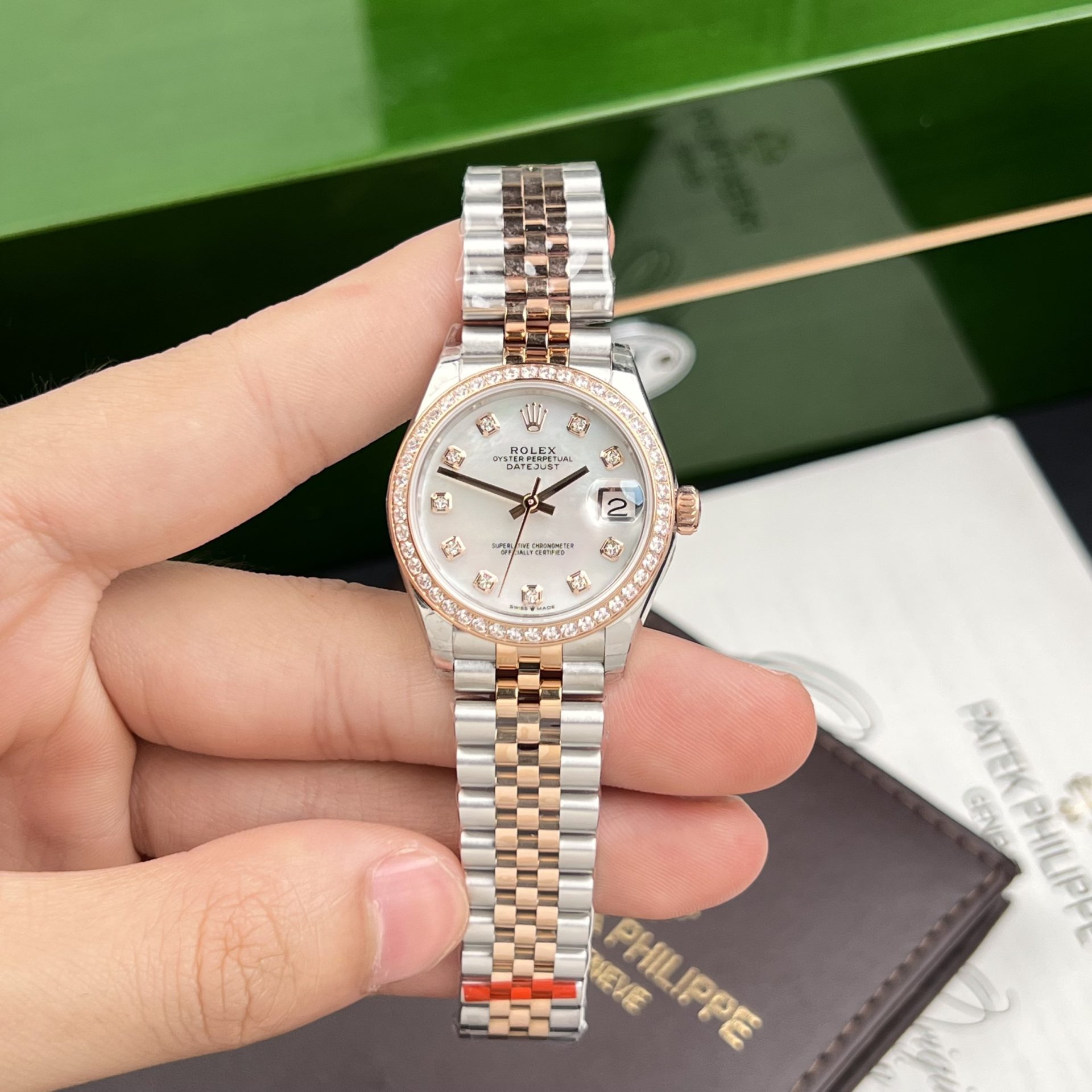 Rolex Super Clone Watch DateJust Mother Of Pearl Dial EW Factory 31mm
