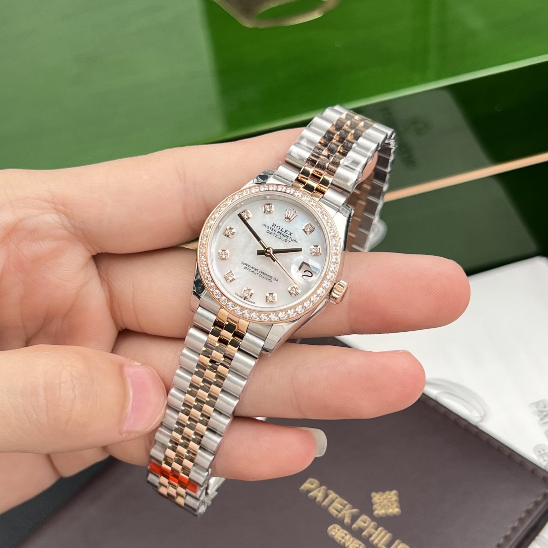 Rolex Super Clone Watch DateJust Mother Of Pearl Dial EW Factory 31mm - Image 4