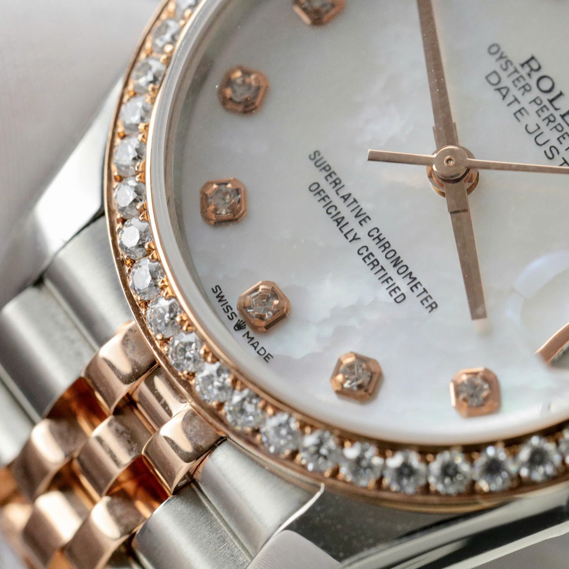 Rolex DateJust Super Clone 11 Watch Dial Mother Of Pearl Custom Moissanite Diamonds 31mm - Image 7