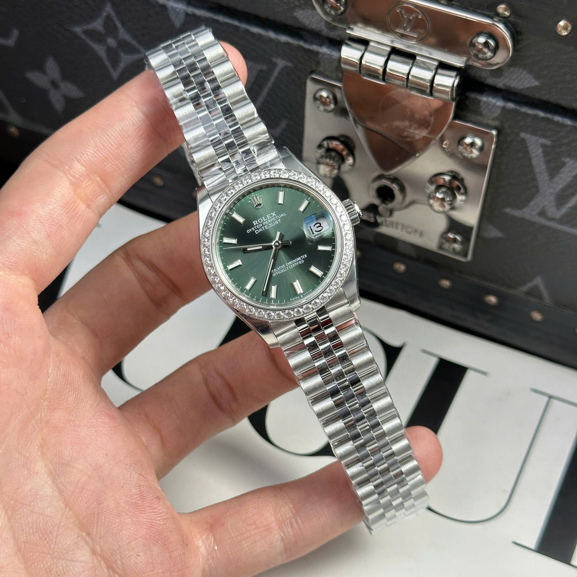 Rolex DateJust Super Clone Watch Dial Green Jubilee Strap THB Factory 31mm - Image 2