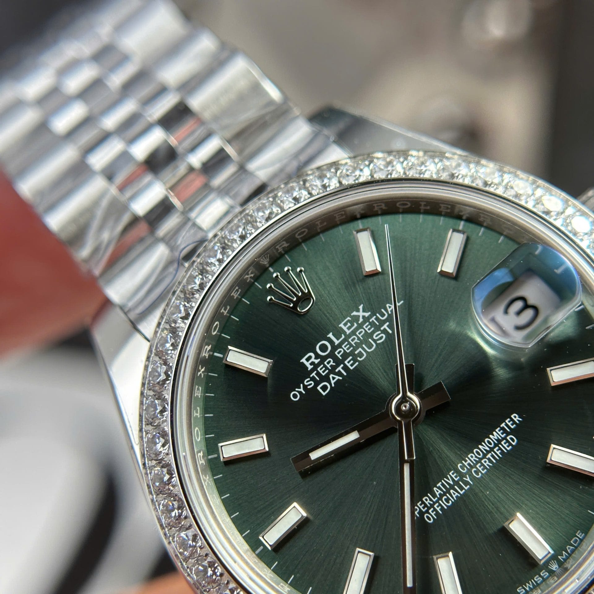 Rolex DateJust Super Clone Watch Dial Green Jubilee Strap THB Factory 31mm - Image 6