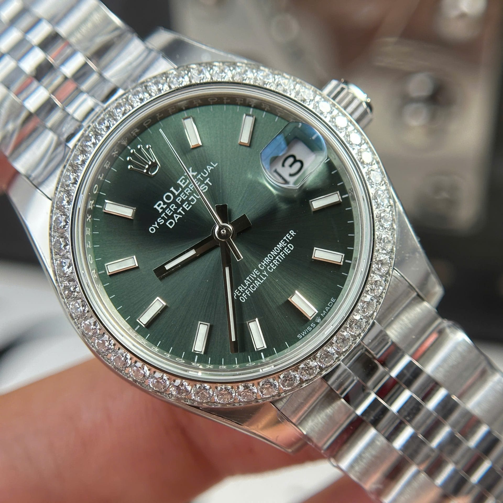 Rolex DateJust Super Clone Watch Dial Green Jubilee Strap THB Factory 31mm - Image 5