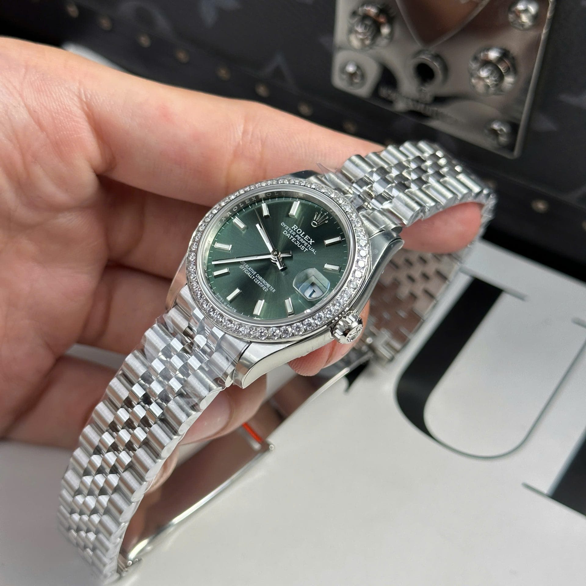 Rolex DateJust Super Clone Watch Dial Green Jubilee Strap THB Factory 31mm - Image 4