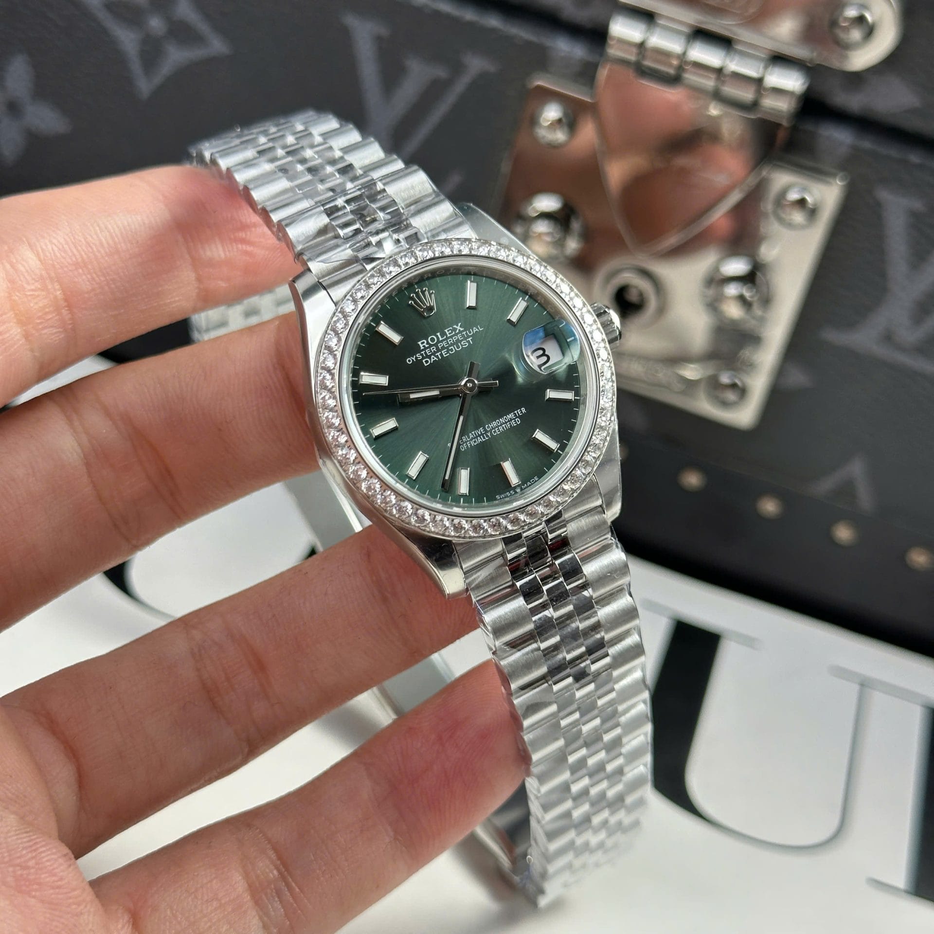 Rolex DateJust Super Clone Watch Dial Green Jubilee Strap THB Factory 31mm - Image 3