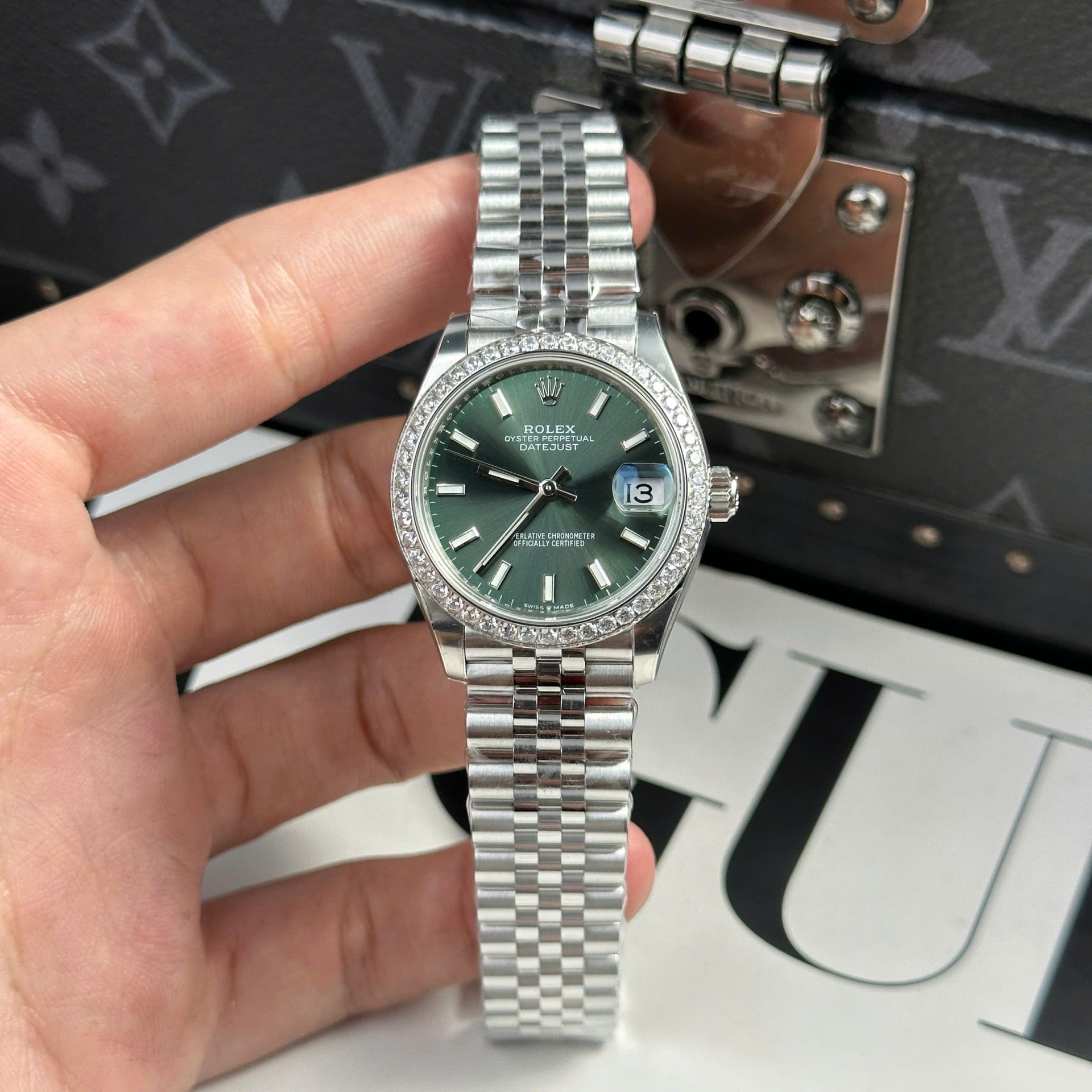 Rolex DateJust Super Clone Watch Dial Green Jubilee Strap THB Factory 31mm
