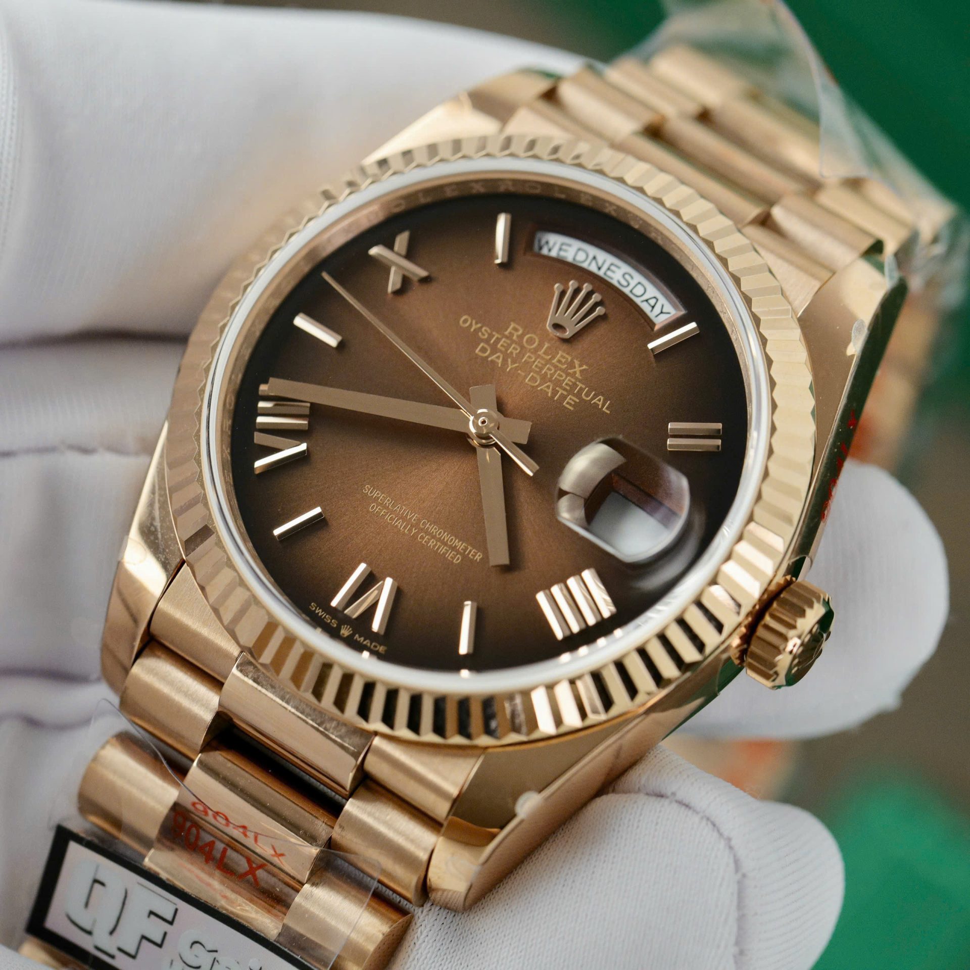 Rolex Day-Date 128235 Super Clone Watch Dial Chocolate Weight 158gram QF Factory 36mm - Image 5