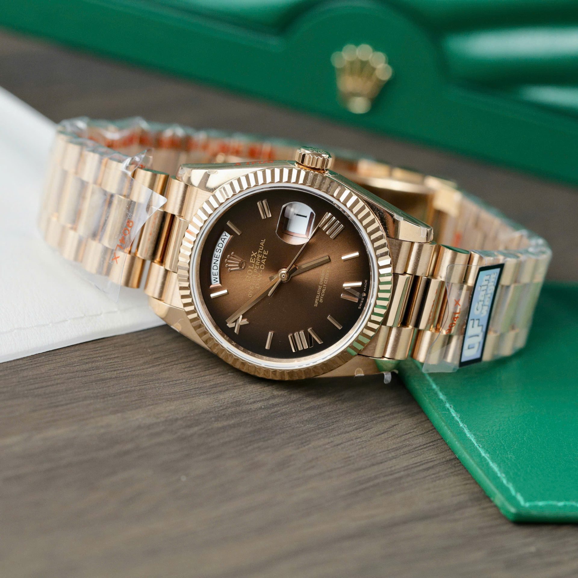 Rolex Day-Date 128235 Super Clone Watch Dial Chocolate Weight 158gram QF Factory 36mm - Image 4