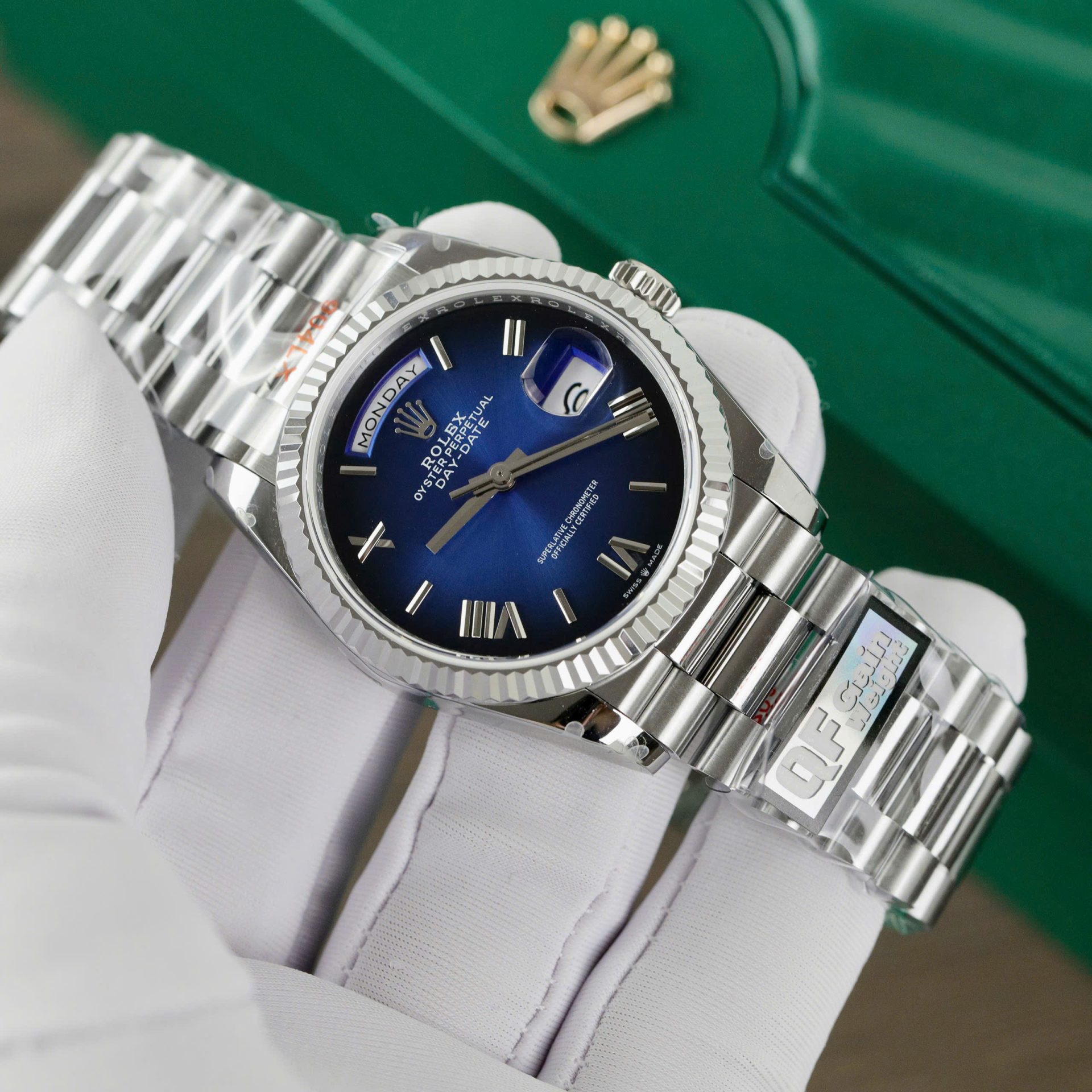 Rolex Day-Date 128236 Super Clone Watch Dial Blue Weight 158gram QF Factory 36mm - Image 2