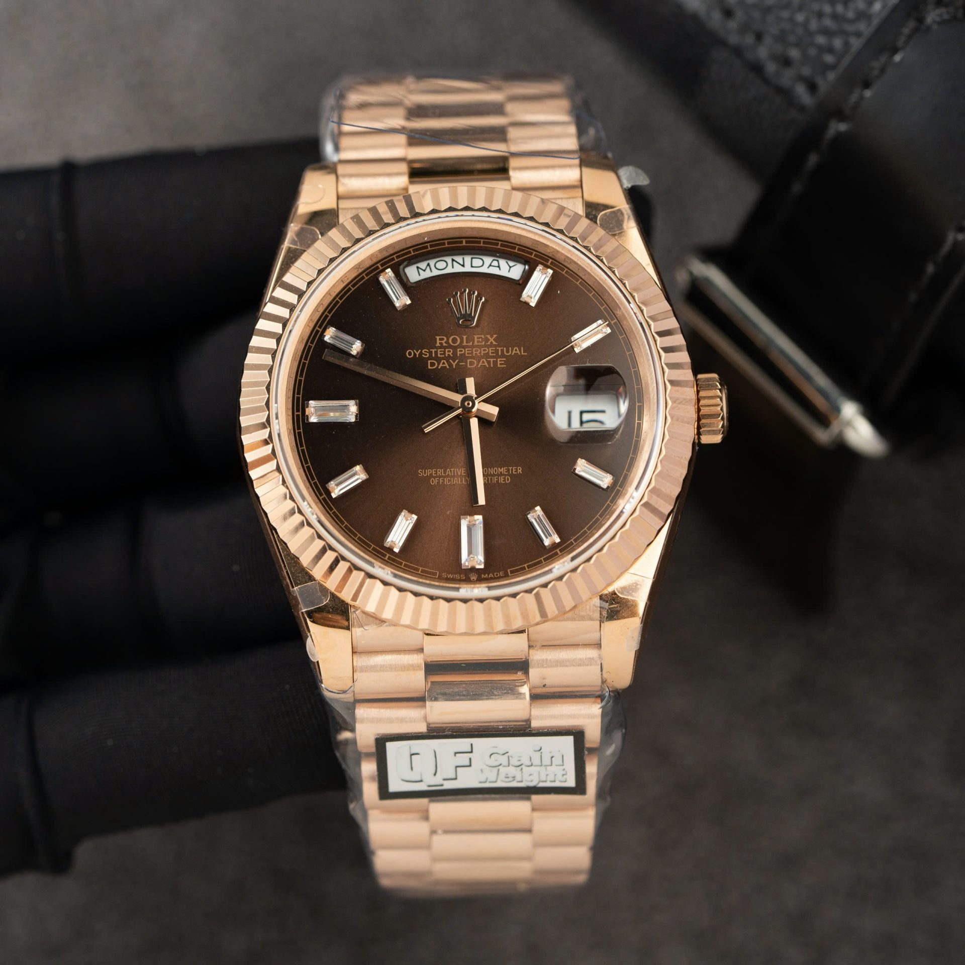 Rolex Day-Date 228235 Super Clone Watch Dial Chocolate Weight 185gram QF Factory 40mm