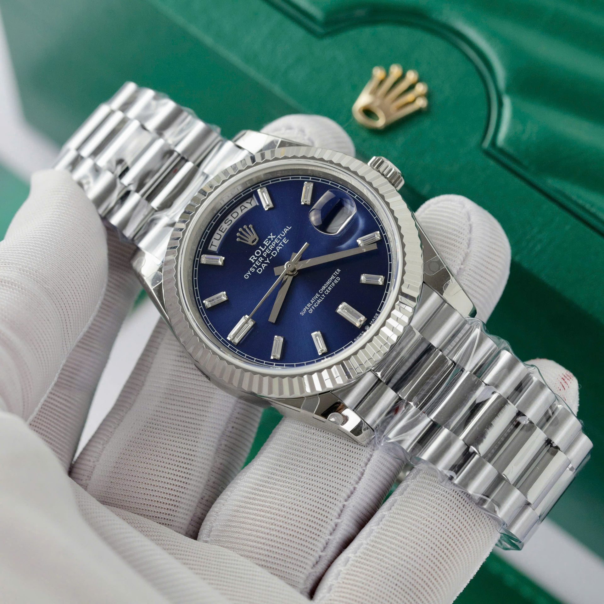 Rolex Super Clone Watch Day-Date 228236 Dial Blue Weight 178gram GM Factory 40mm - Image 4