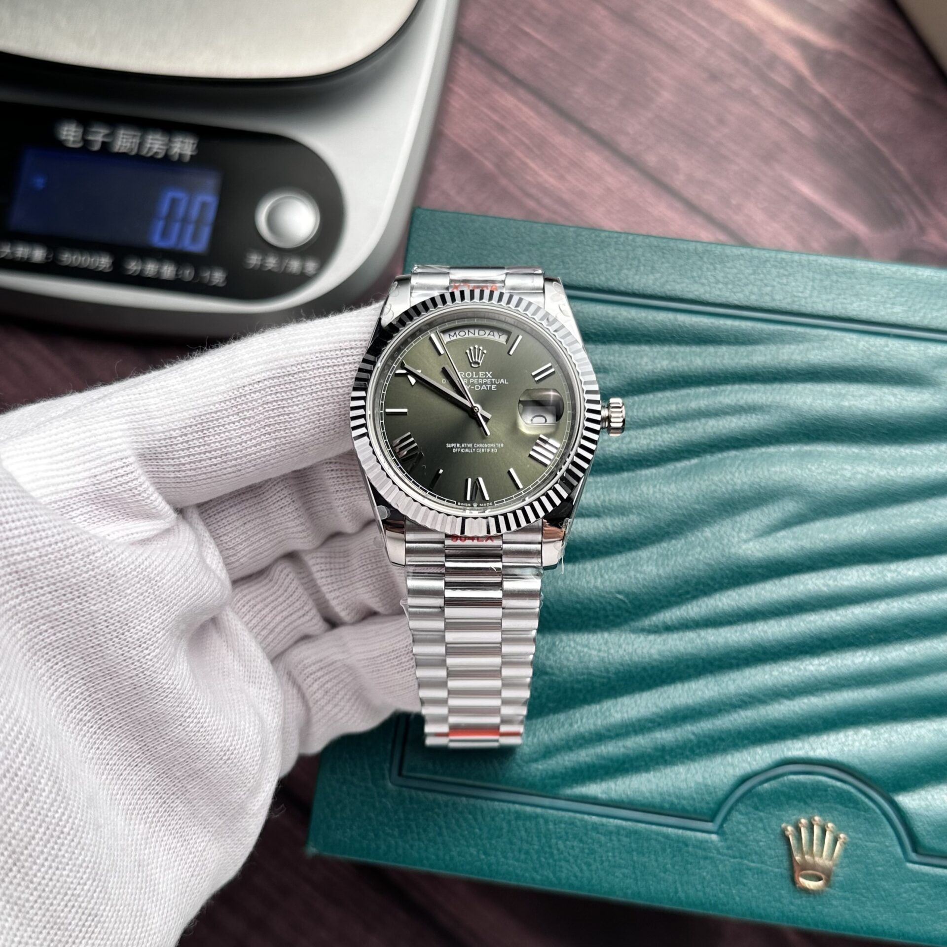 Rolex Day-Date 228236 Super Clone Watch Refine Green Dial GM V2 40mm