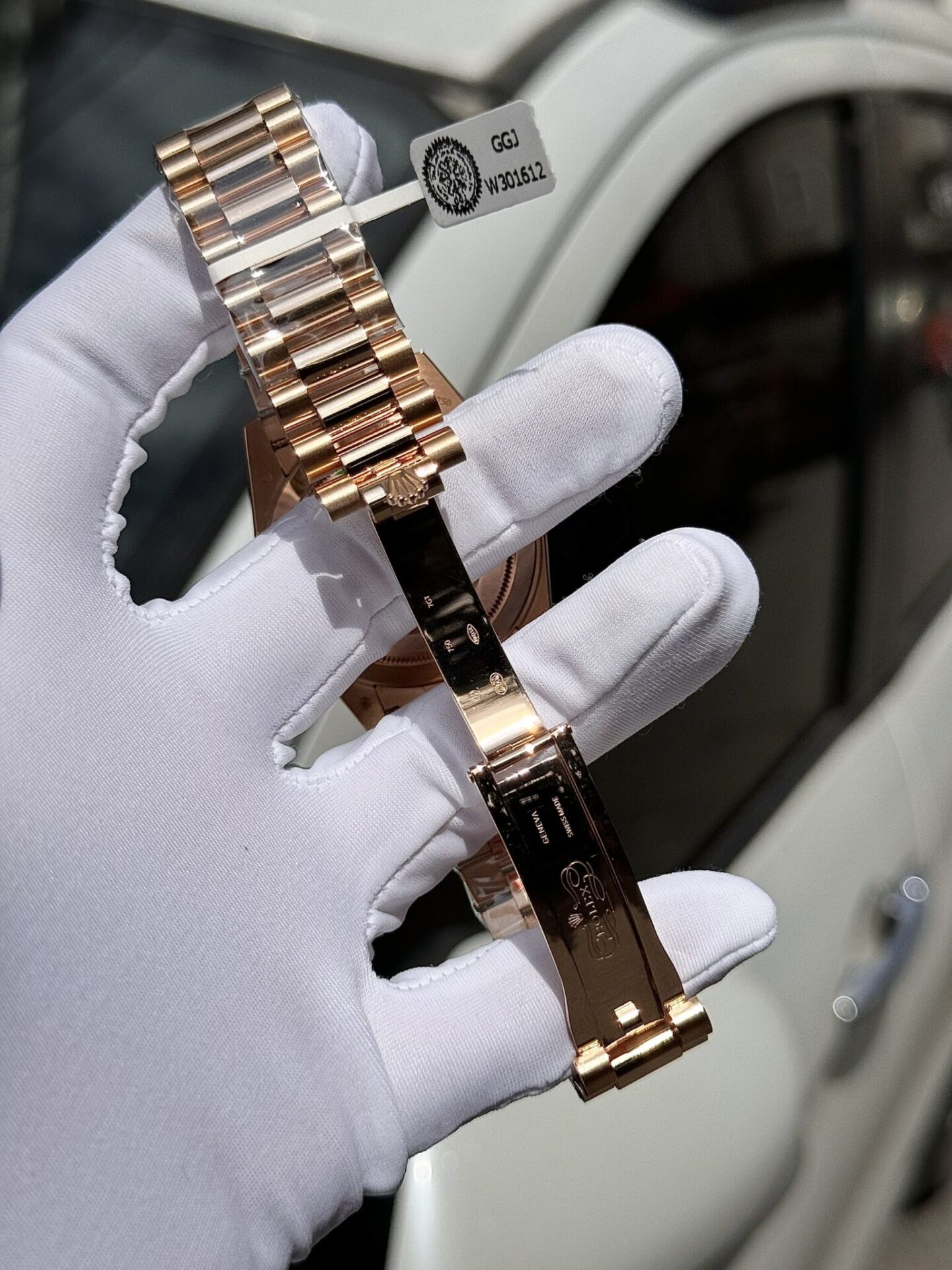 Rolex Super Clone Day-Date Custom Ruby Red & Baguette Moissanite Diamonds GM Factory 40mm - Image 9