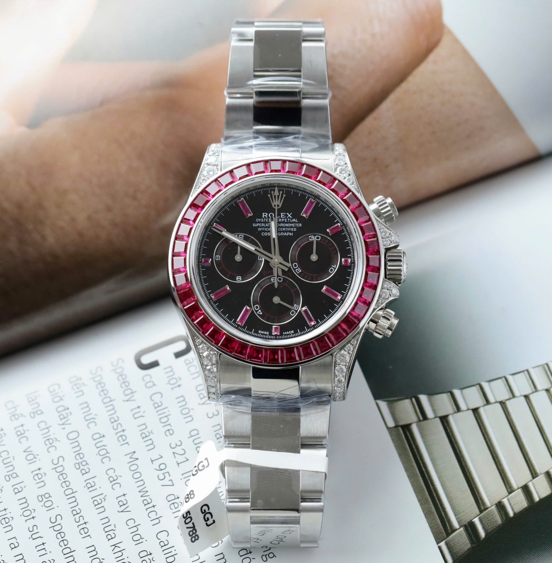 Rolex Super Clone Daytona 126599TRU Custom Ruby Red Baguette 40mm