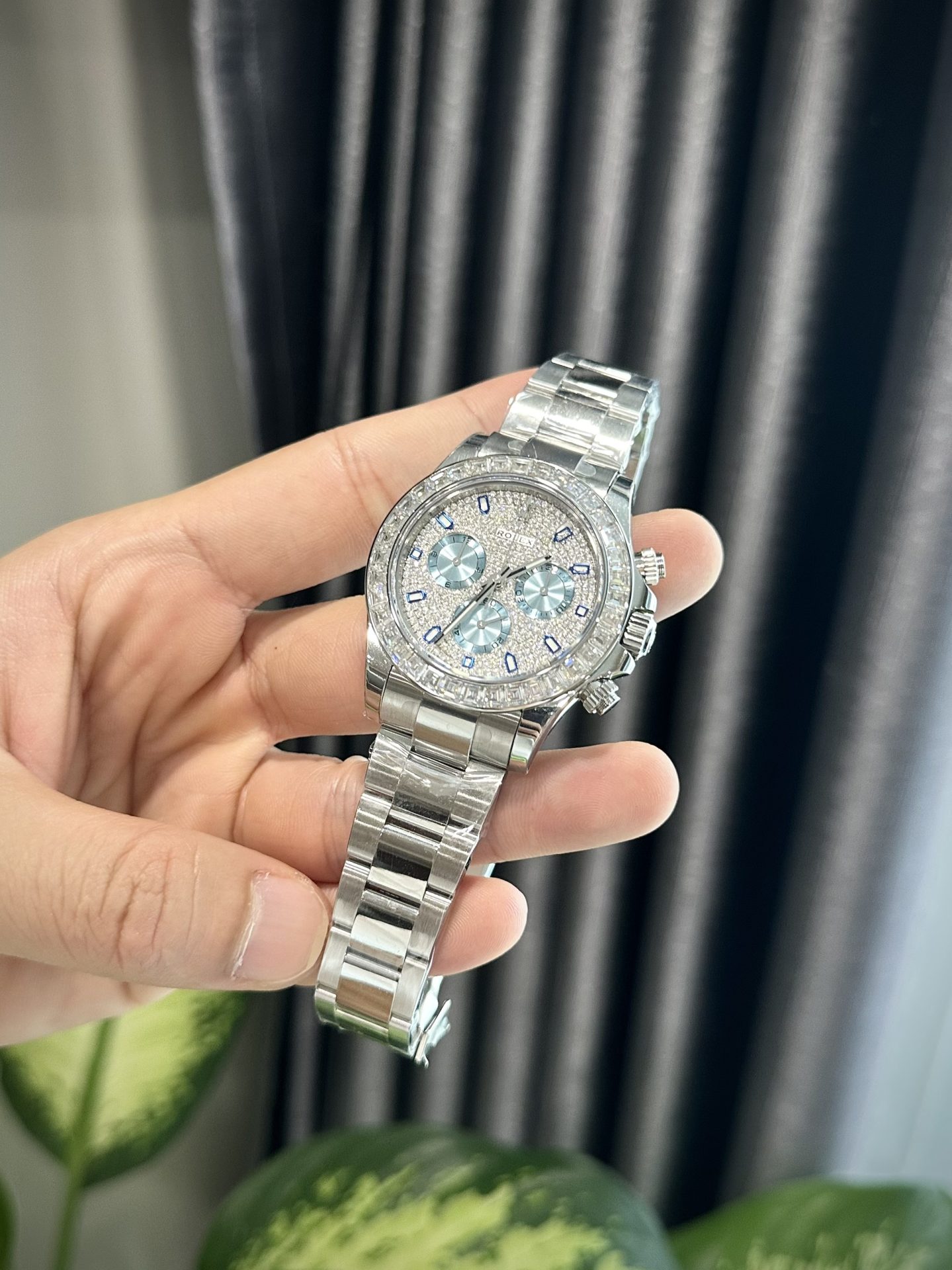 Rolex Super Clone Watch Daytona Custom Diamonds Moissanite 40mm - Image 4
