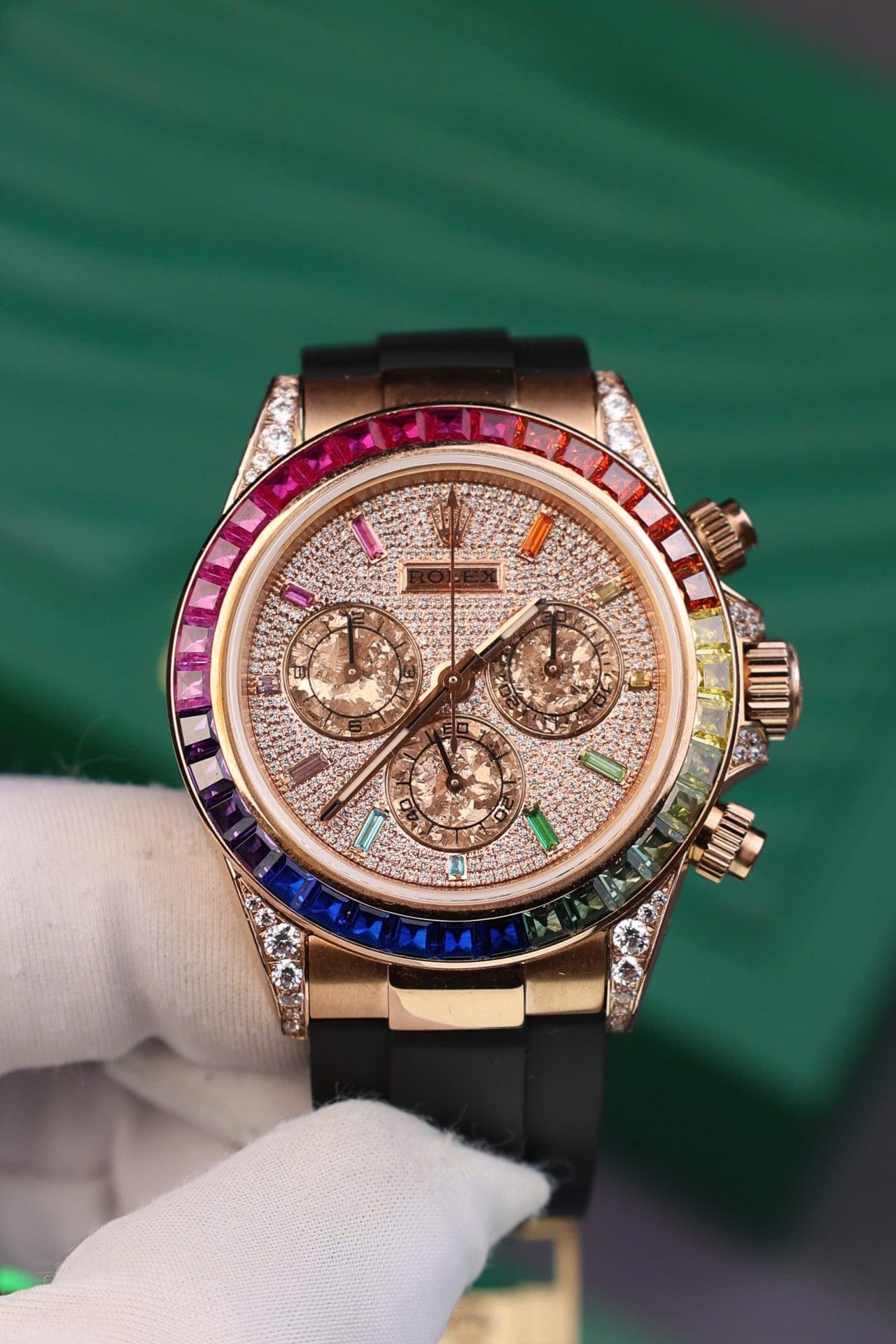 Rolex Daytona Rainbow Super Clone Watch Rubber Strap MS Factory 40mm - Image 4