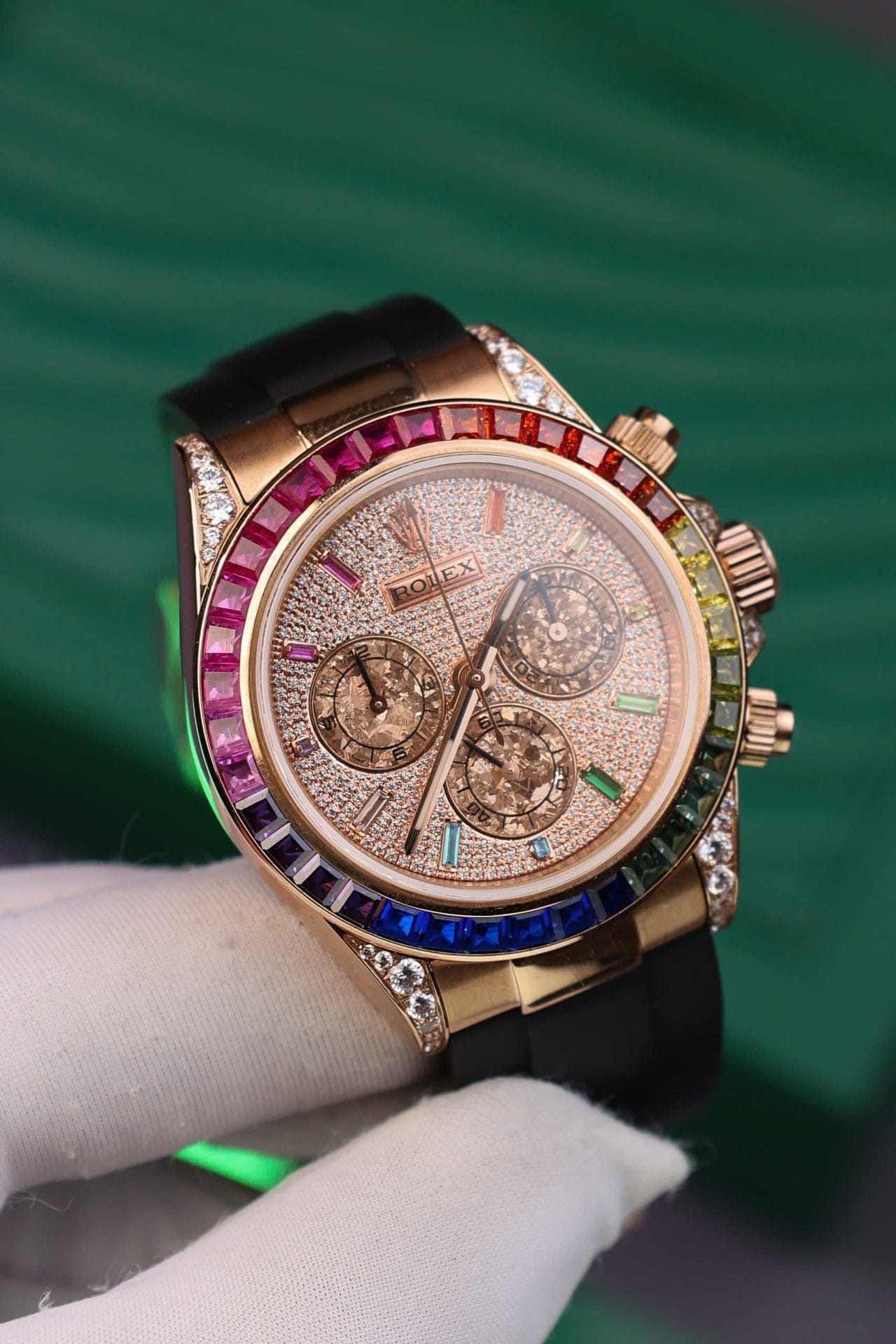 Rolex Daytona Rainbow Super Clone Watch Rubber Strap MS Factory 40mm - Image 5