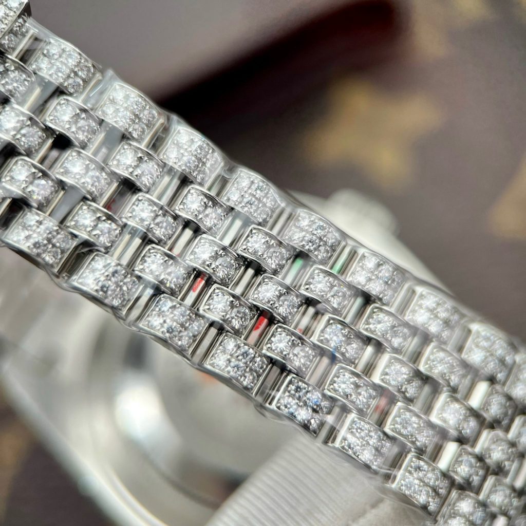 Rolex Super Clone Watch DateJust Custom Full Diamonds Moissanite 41mm - Image 7