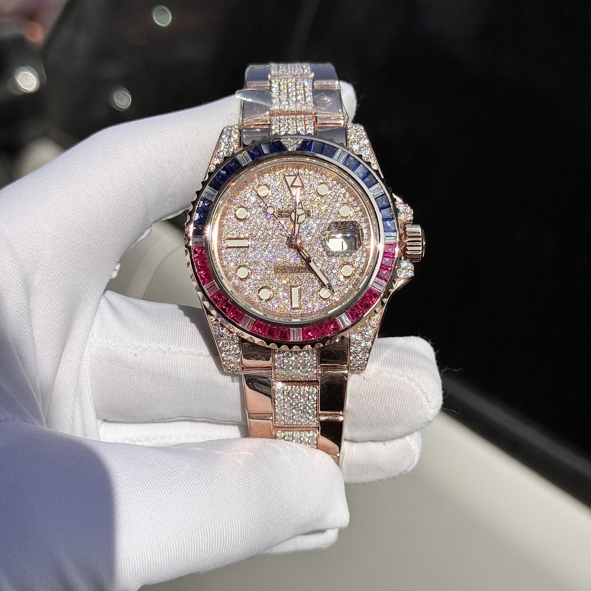 Rolex GMT-Master II 126755 SARU-DIAO Gold Wrapped Moissanite Sapphire Super Clone Watch 40mm - Image 2