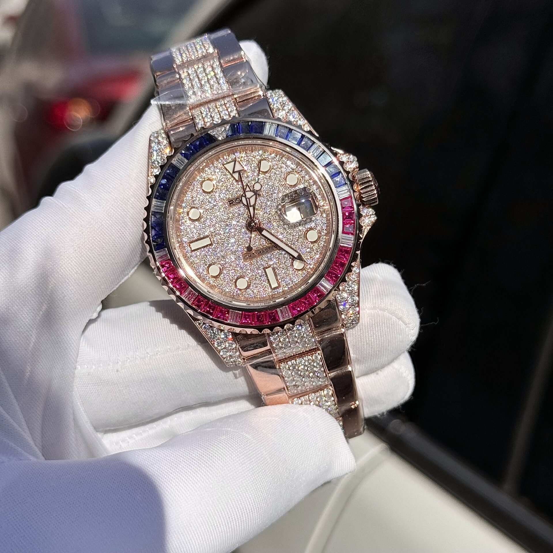 Rolex GMT-Master II 126755 SARU-DIAO Gold Wrapped Moissanite Sapphire Super Clone Watch 40mm - Image 3