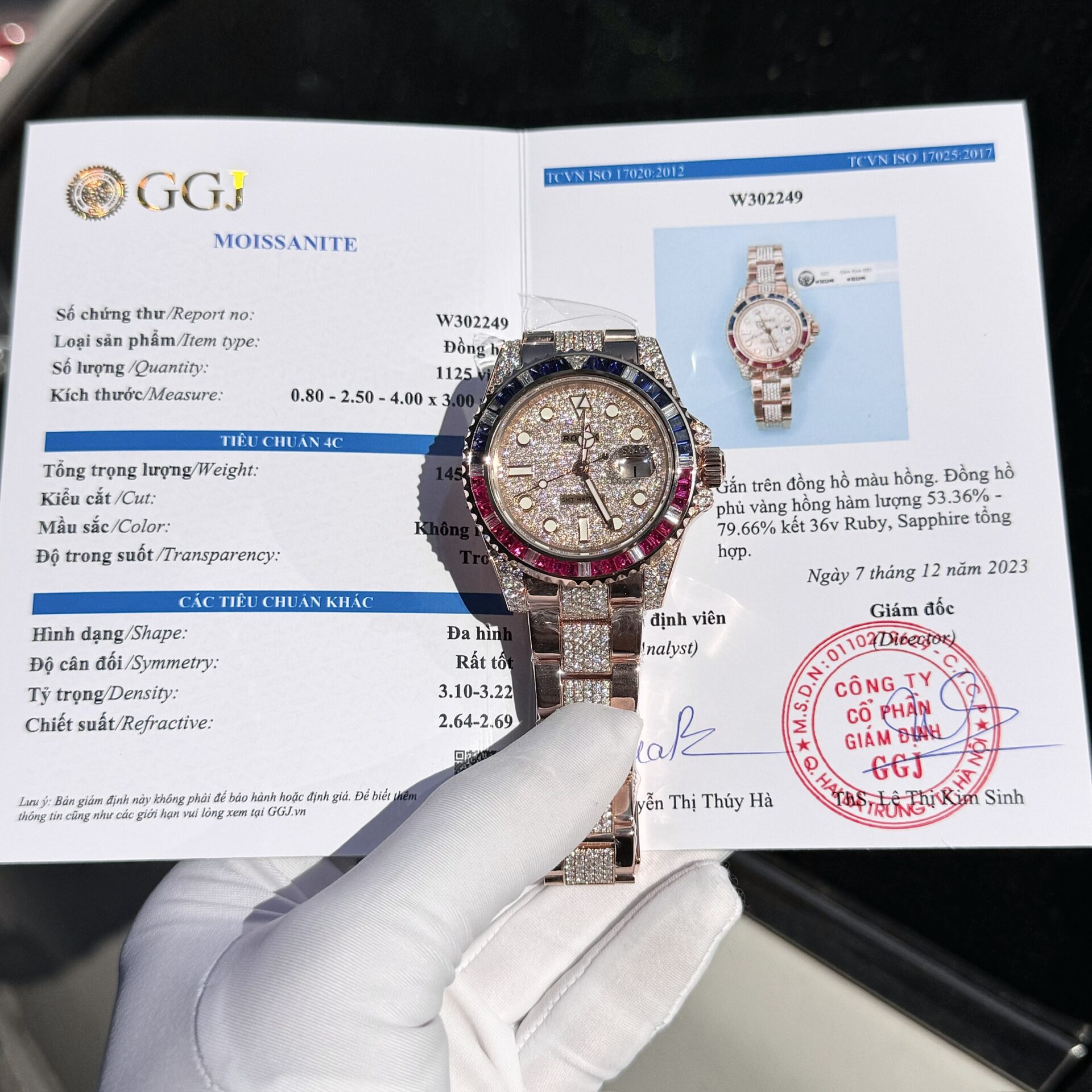 Rolex GMT-Master II 126755 SARU-DIAO Gold Wrapped Moissanite Sapphire Super Clone Watch 40mm