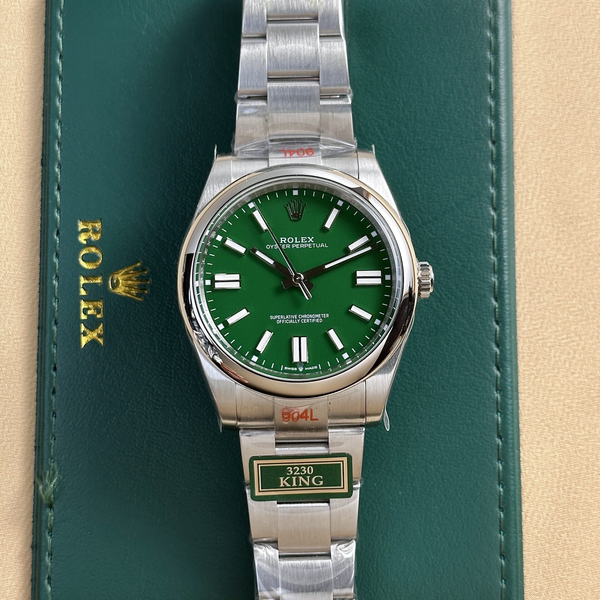 Rolex Oyster Perpetual 124300 Green Dial Super Clone Watch 41mm