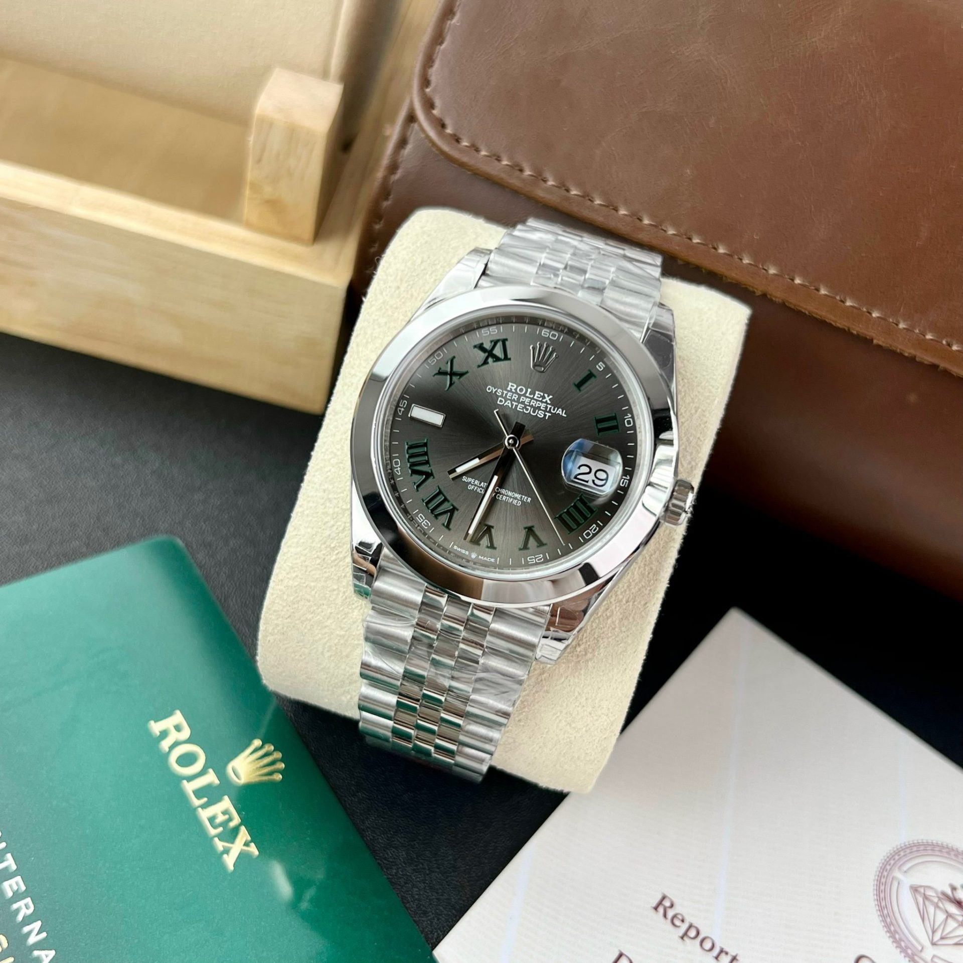 Rolex Super Clone Watch DateJust 126300 Wimbledon Dial VS Factory 41mm - Image 3