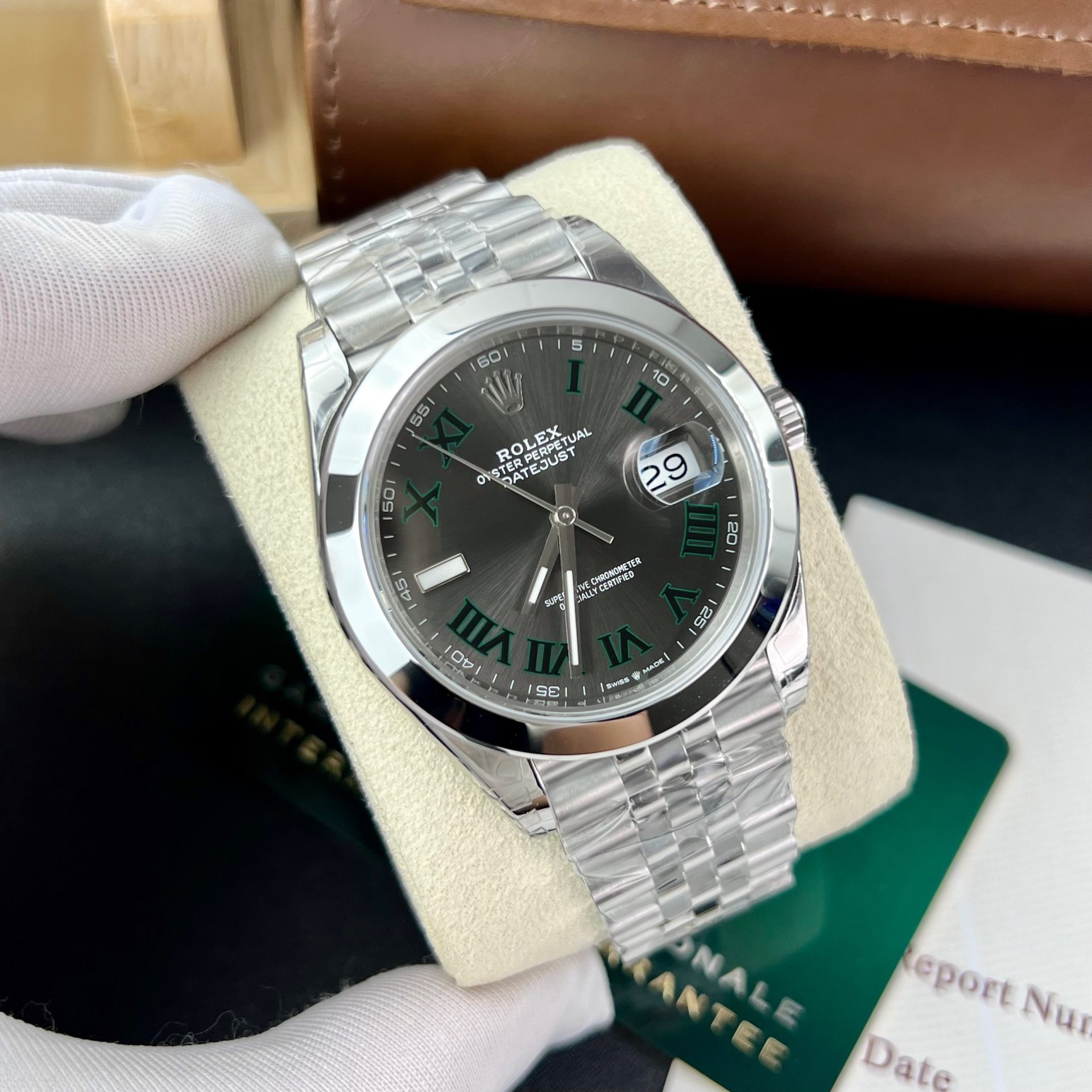 Rolex Super Clone Watch DateJust 126300 Wimbledon Dial VS Factory 41mm - Image 2