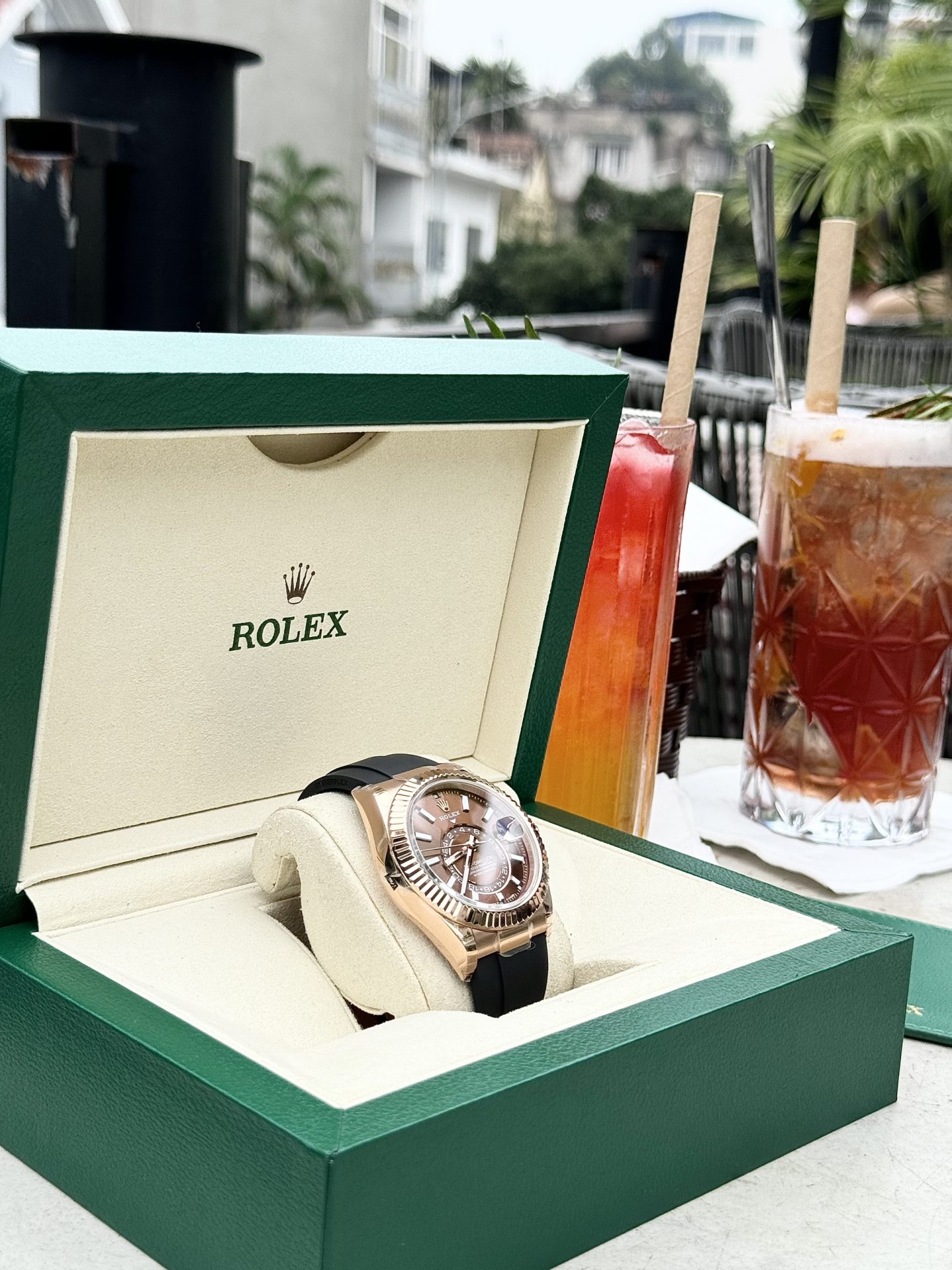 Rolex Super Clone Watch Sky-Dweller 336235 Chocolate Dial Rubber Strap 42mm - Image 6