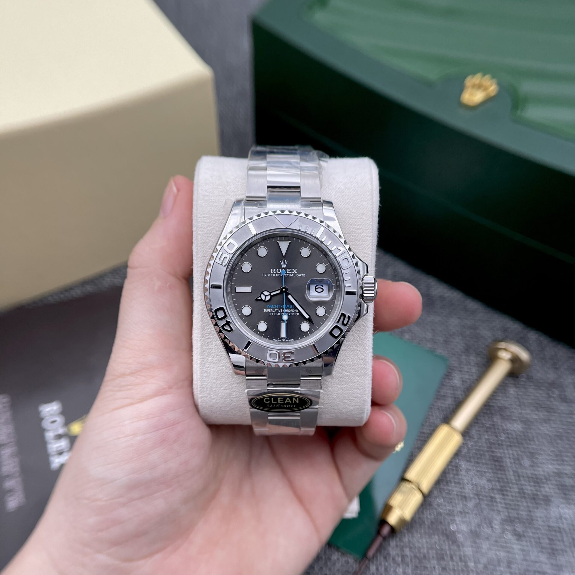 Rolex Yacht-Master 116622 Super Clone Watch Grey Dial Clean Factory 40mm