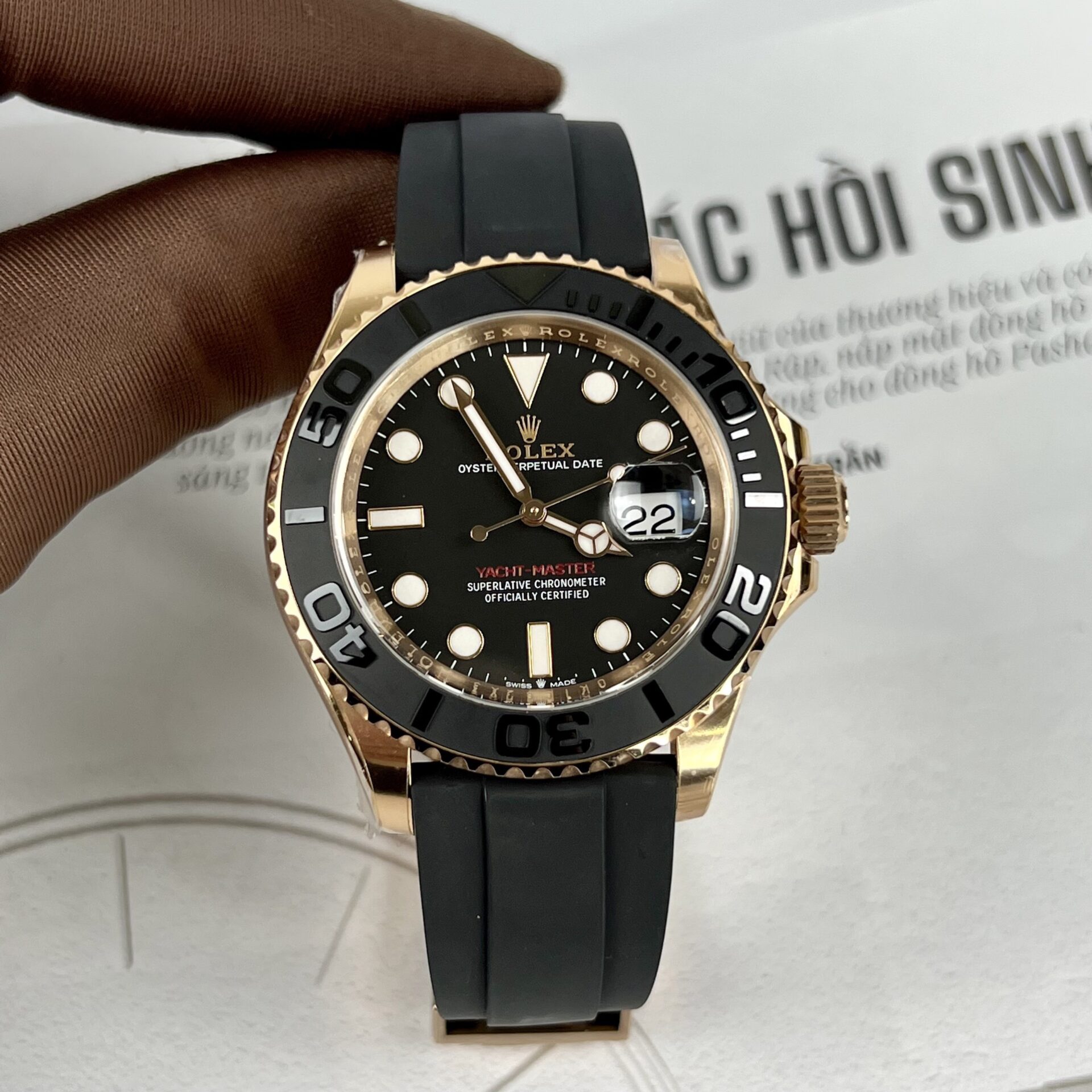 Rolex Yacht-Master 116655 Super Clone Watch Rose Gold Clean Factory 40mm - Image 2