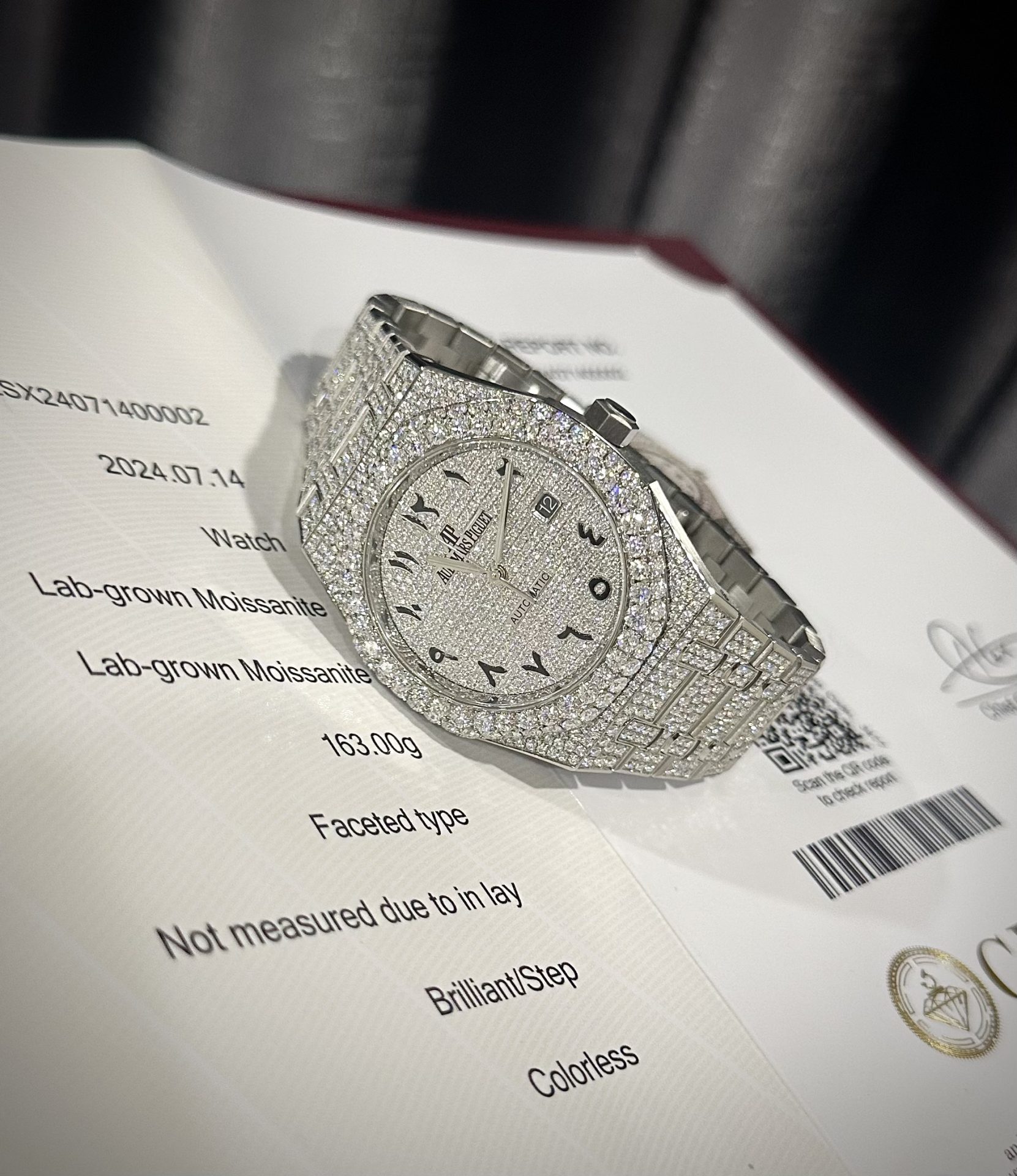 Audemars Piguet Best Super Clone Watch Royal Oak Custom Moissanite Diamonds 41mm - Image 4